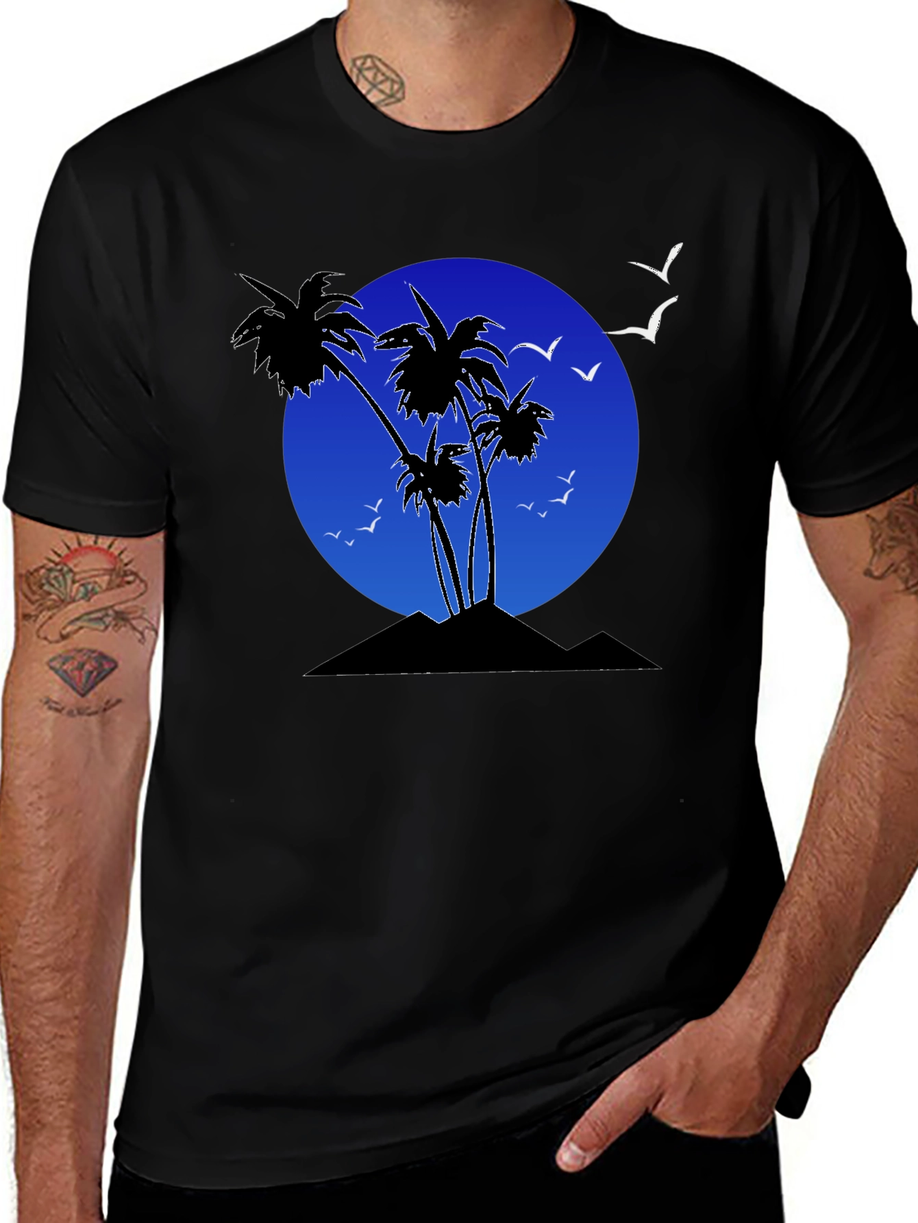 Variant 20 of Tropical Island Graphic Tee - Black