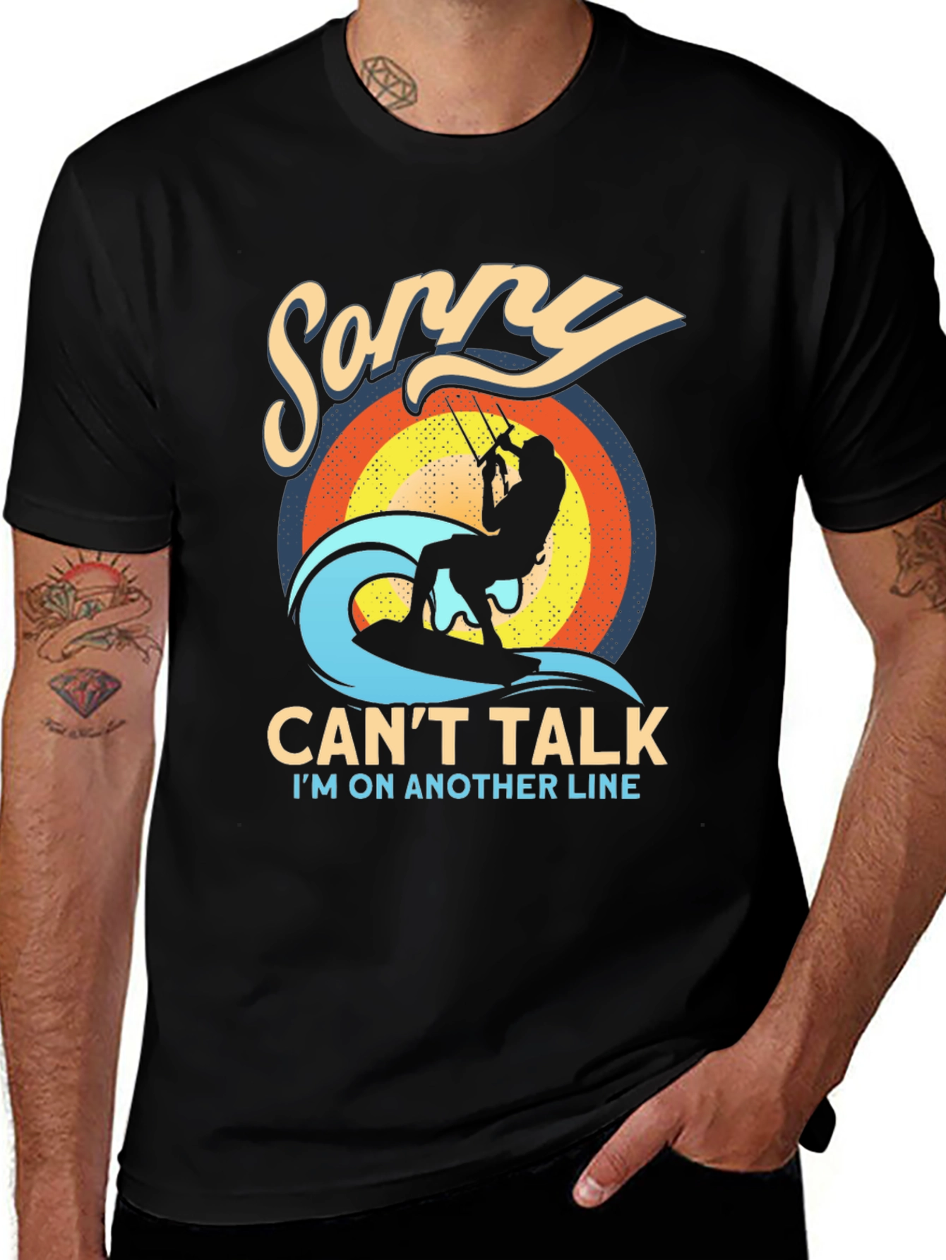 Variant 24 of Sorry Can't Talk Kitesurfing T-Shirt