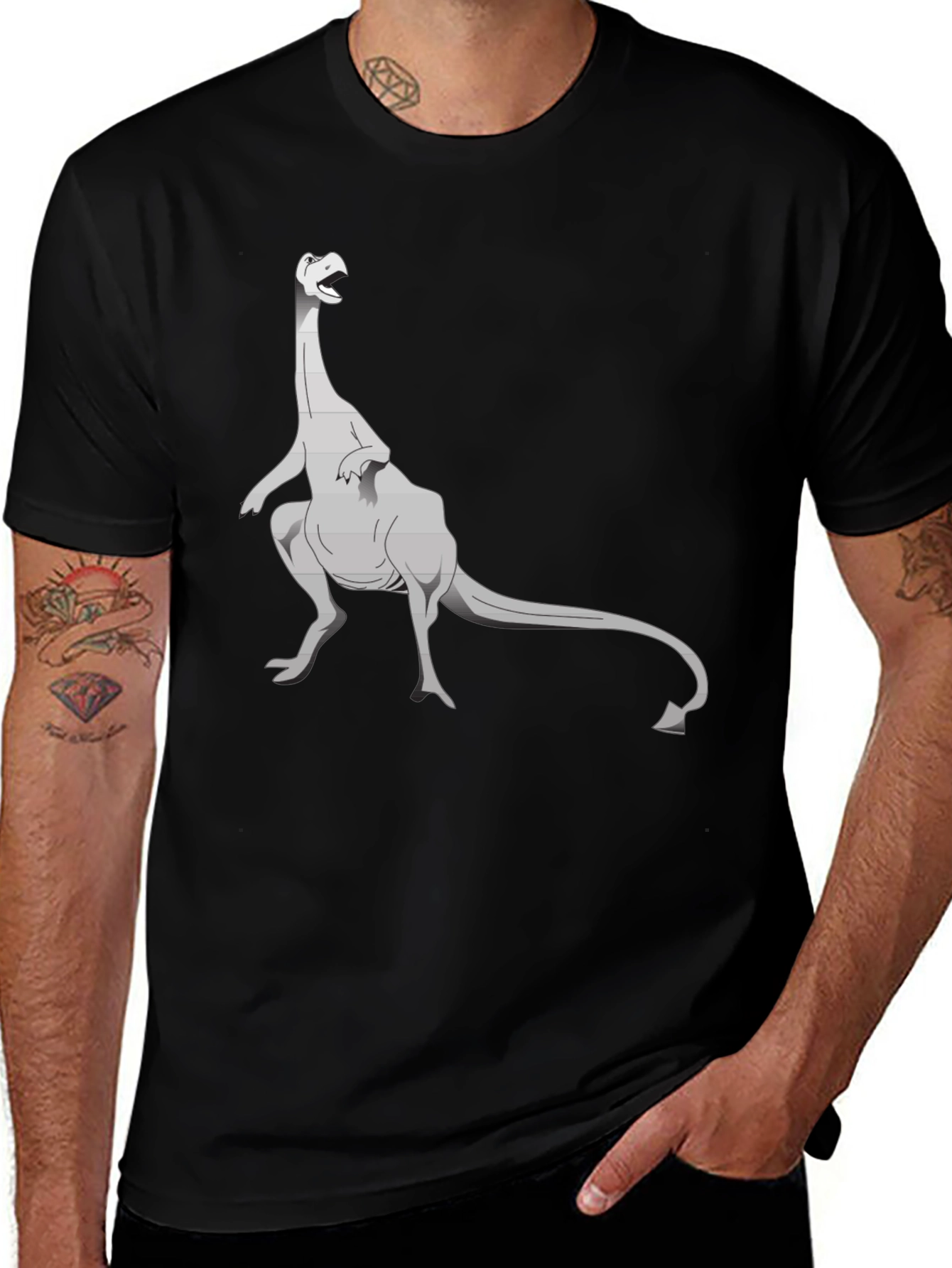 Variant 29 of Dinosaur Graphic Tee - Classic Black T-Shirt