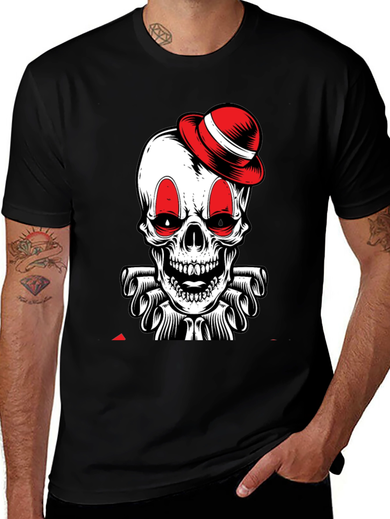 Variant 18 of Skull Clown T-Shirt - Black Graphic Tee