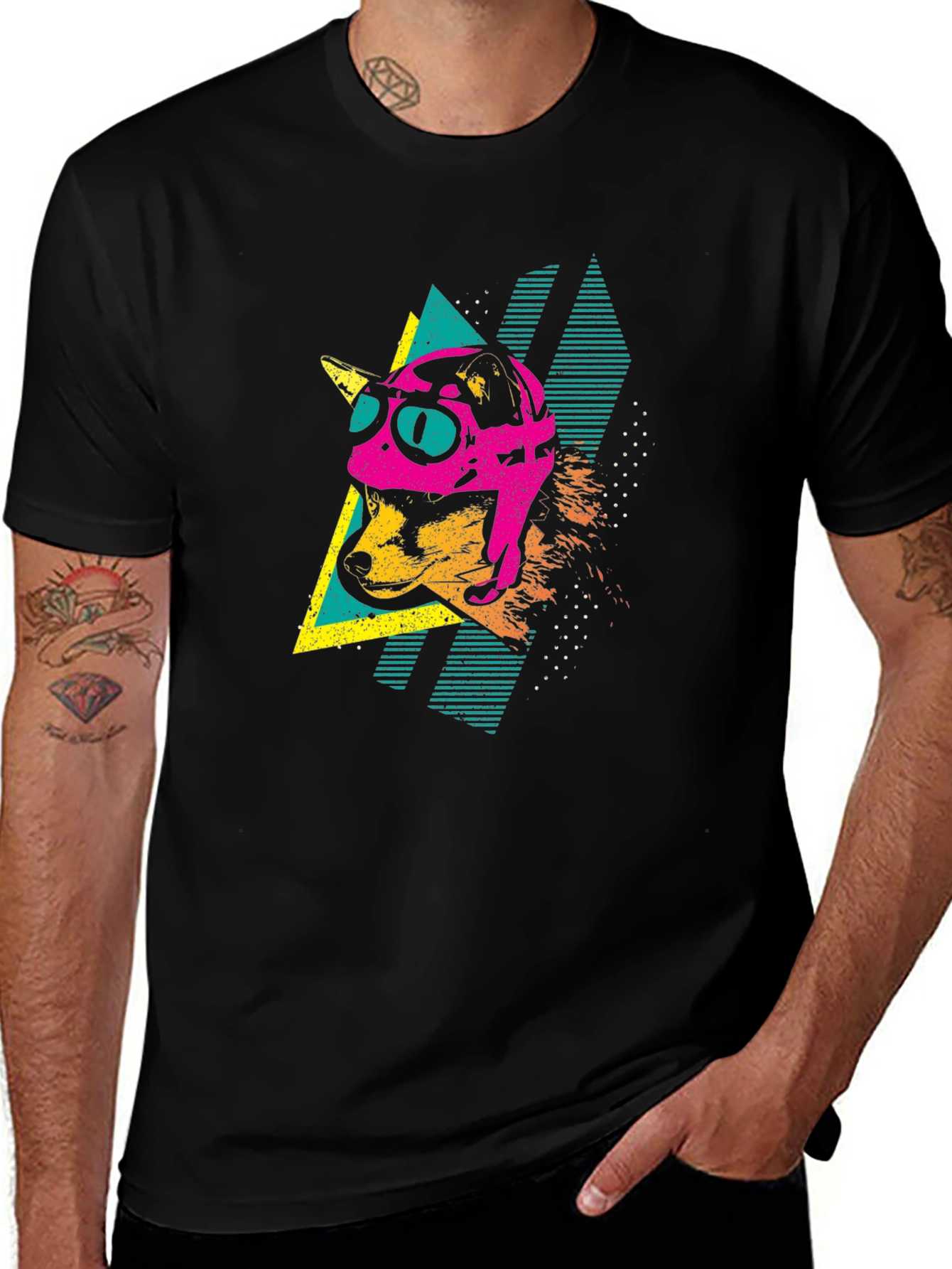 Variant 15 of Retro Dog Pilot Graphic T-Shirt