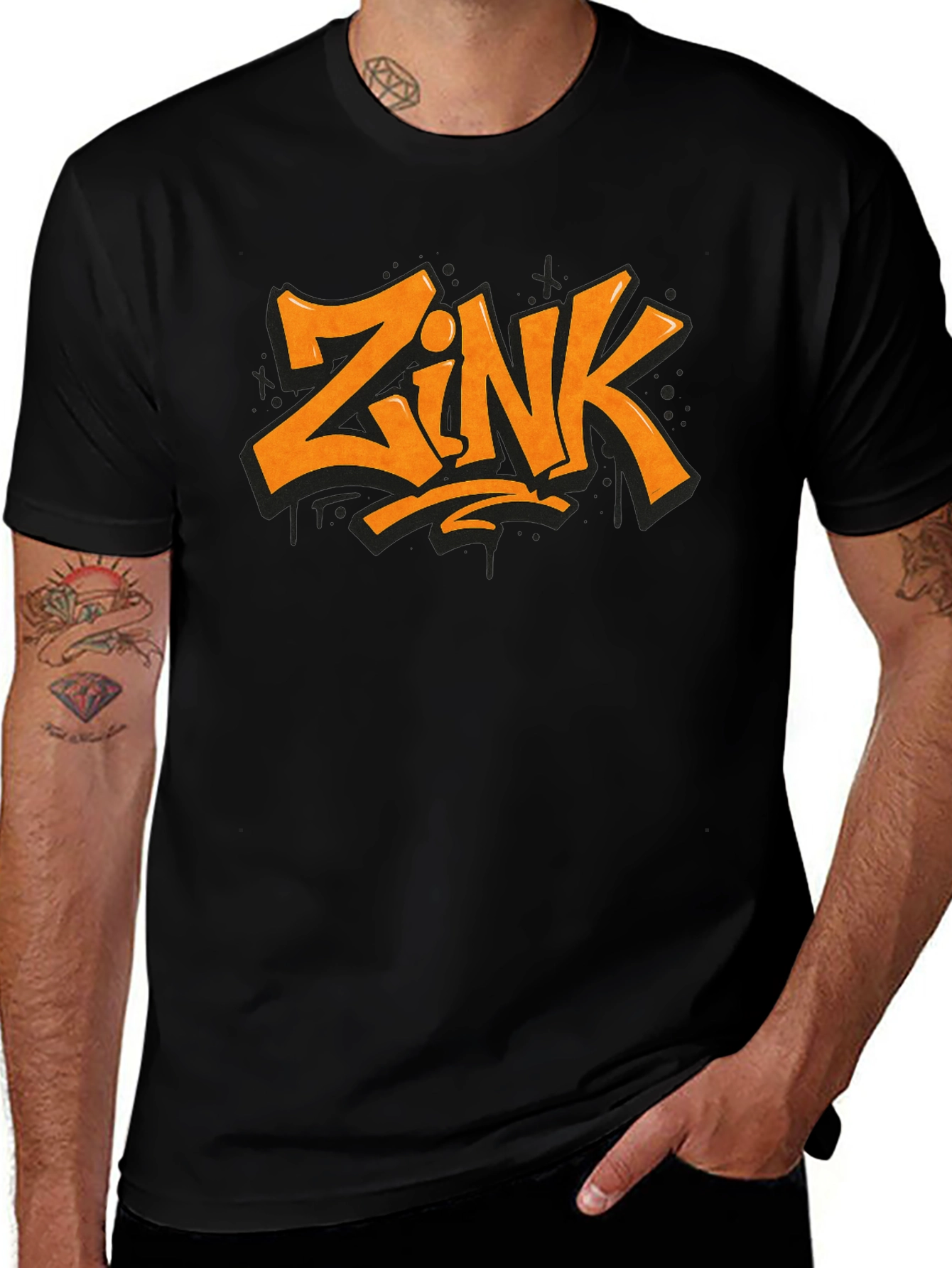 Variant 3 of Zink Graphic Tee - Stylish Black Cotton Blend Shirt