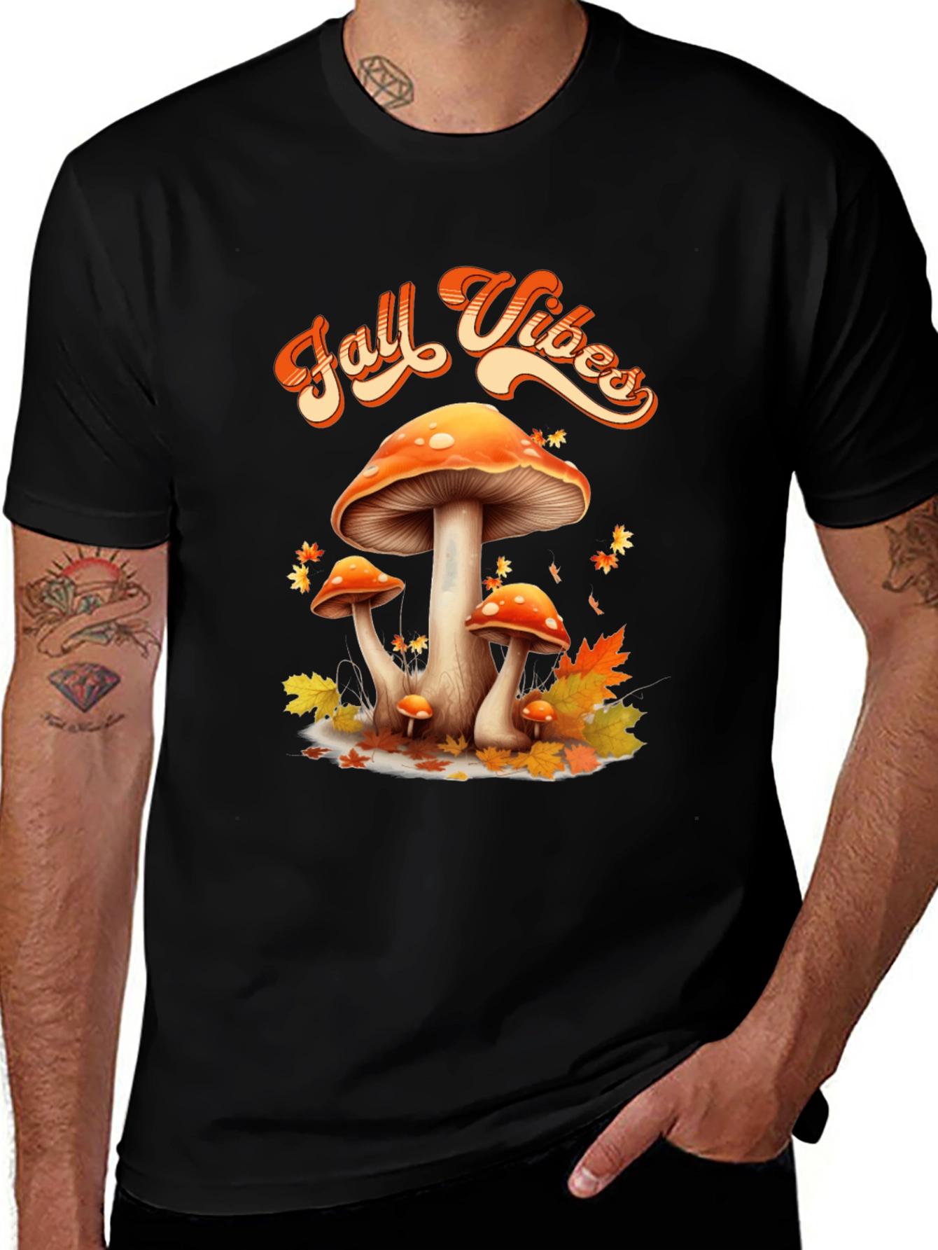 Variant 27 of Fall Vibes Mushroom Graphic Tee - Unisex