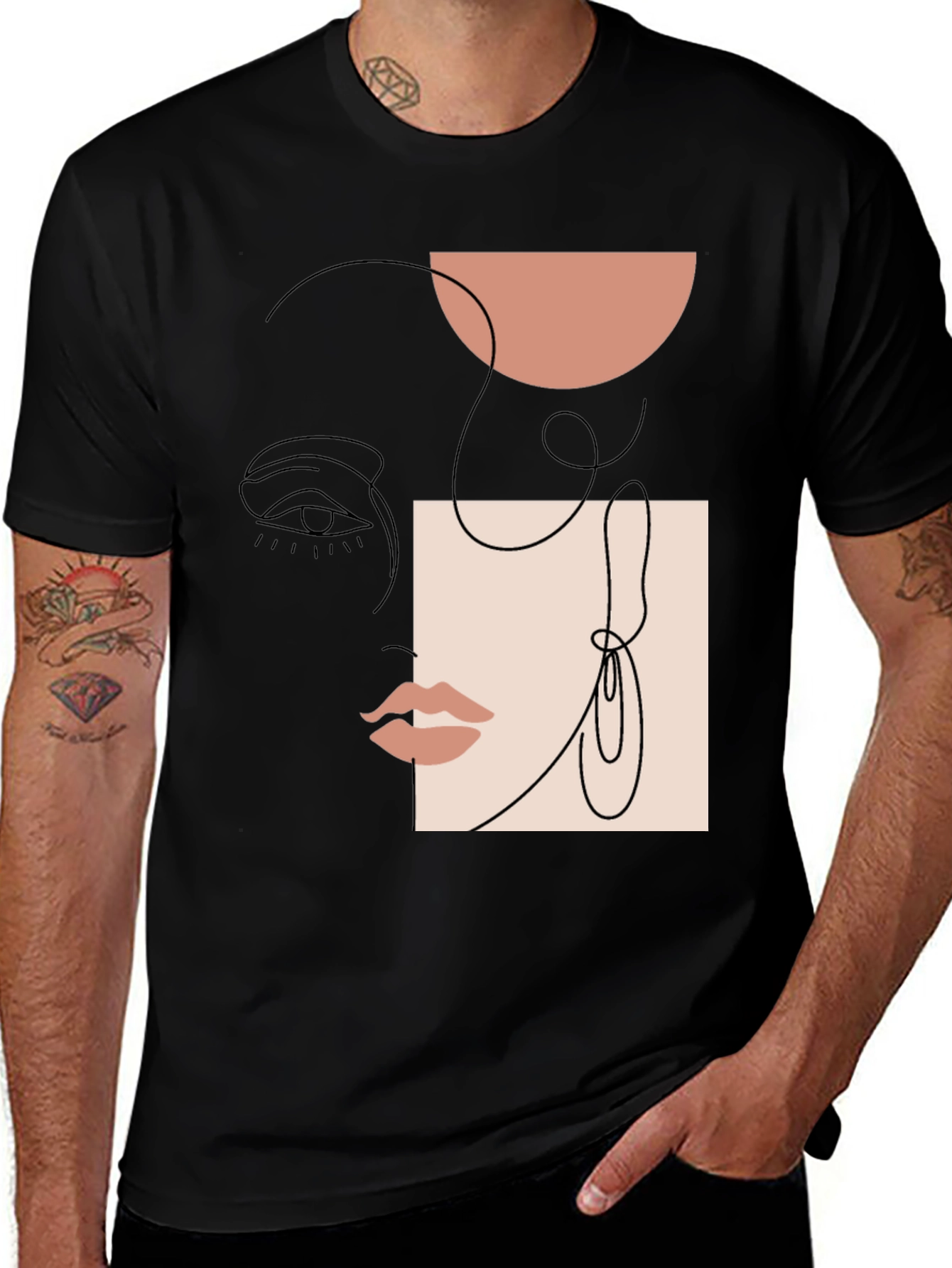 Variant 26 of Abstract Face Line Art Graphic Tee - Unisex Casual