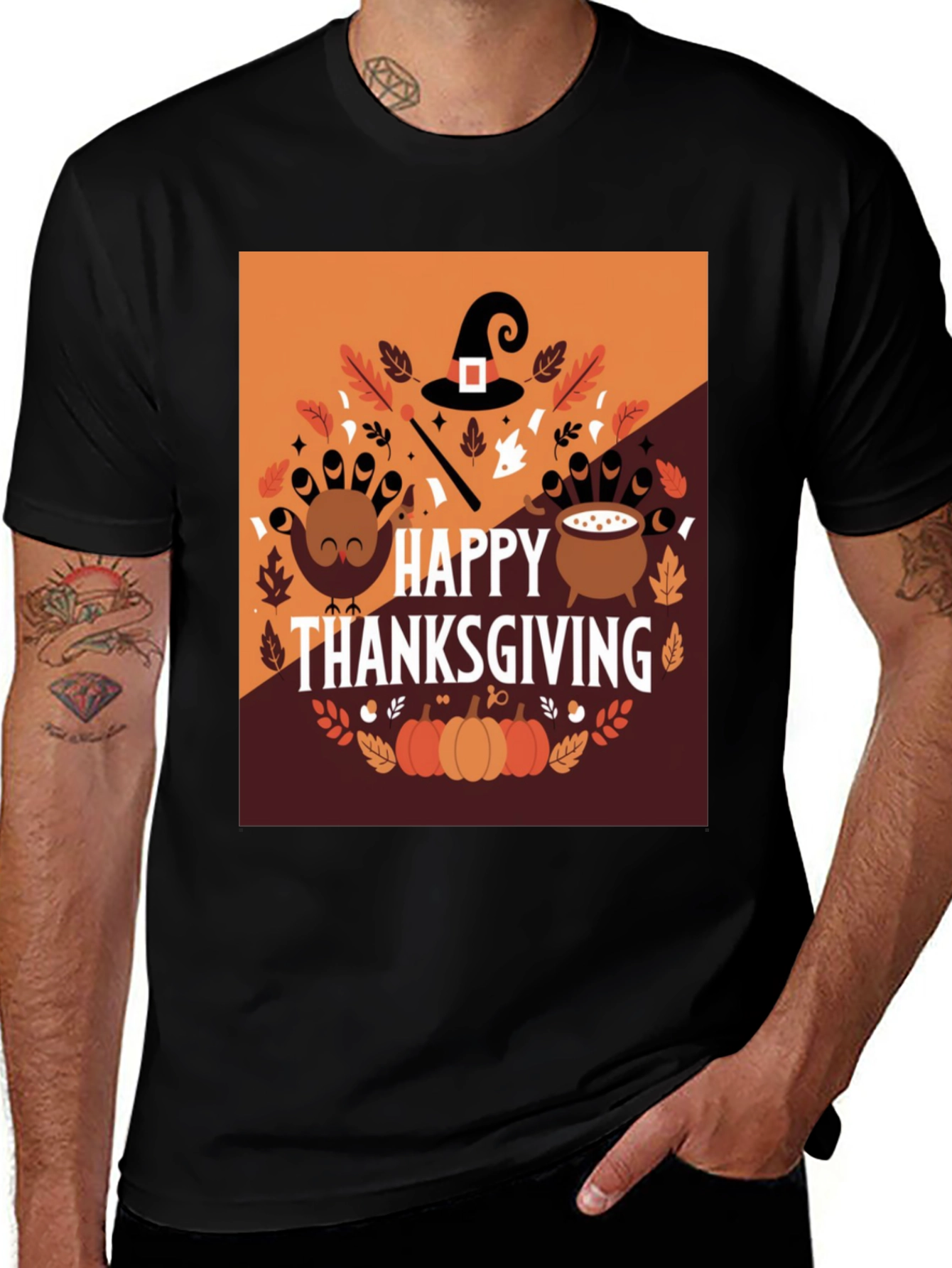 Thanksgiving Themed Graphic Tee - Festive Holiday Apparel