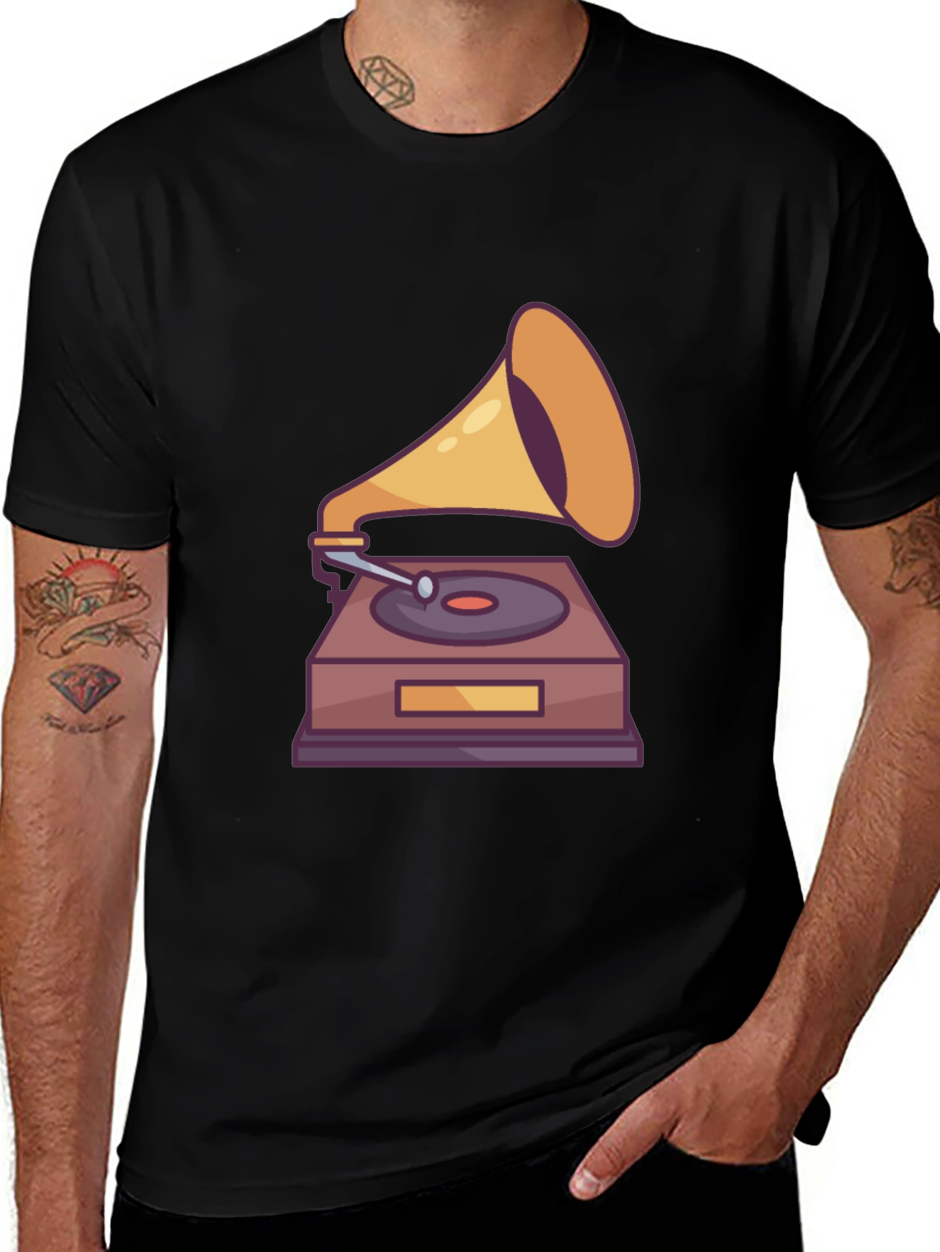 Variant 26 of Vintage Record Player Graphic T-Shirt - Music Lover Tee