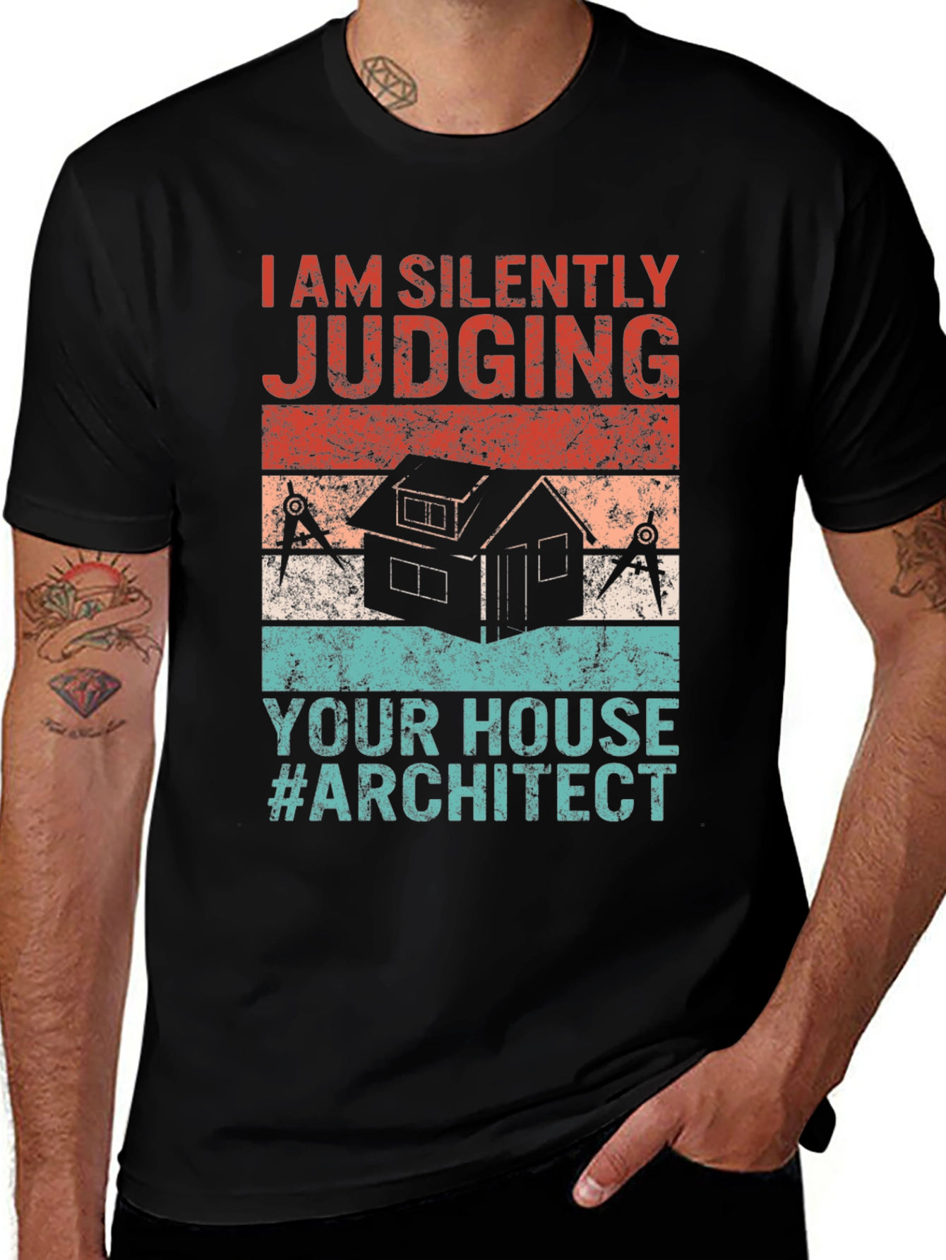 Variant 25 of Architect Humor Graphic Tee - I Am Silently Judging