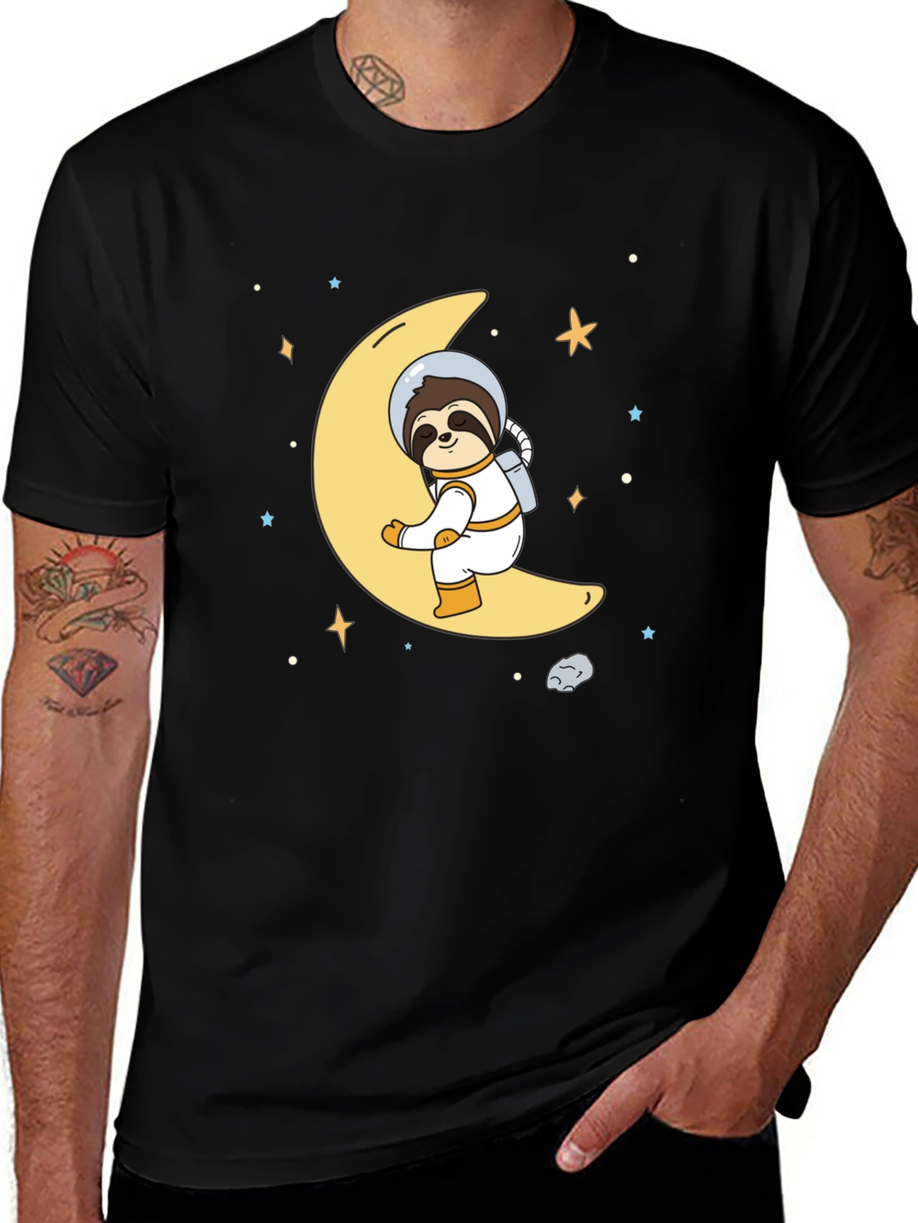 Variant 28 of Astronaut Sloth on Moon Graphic T-Shirt
