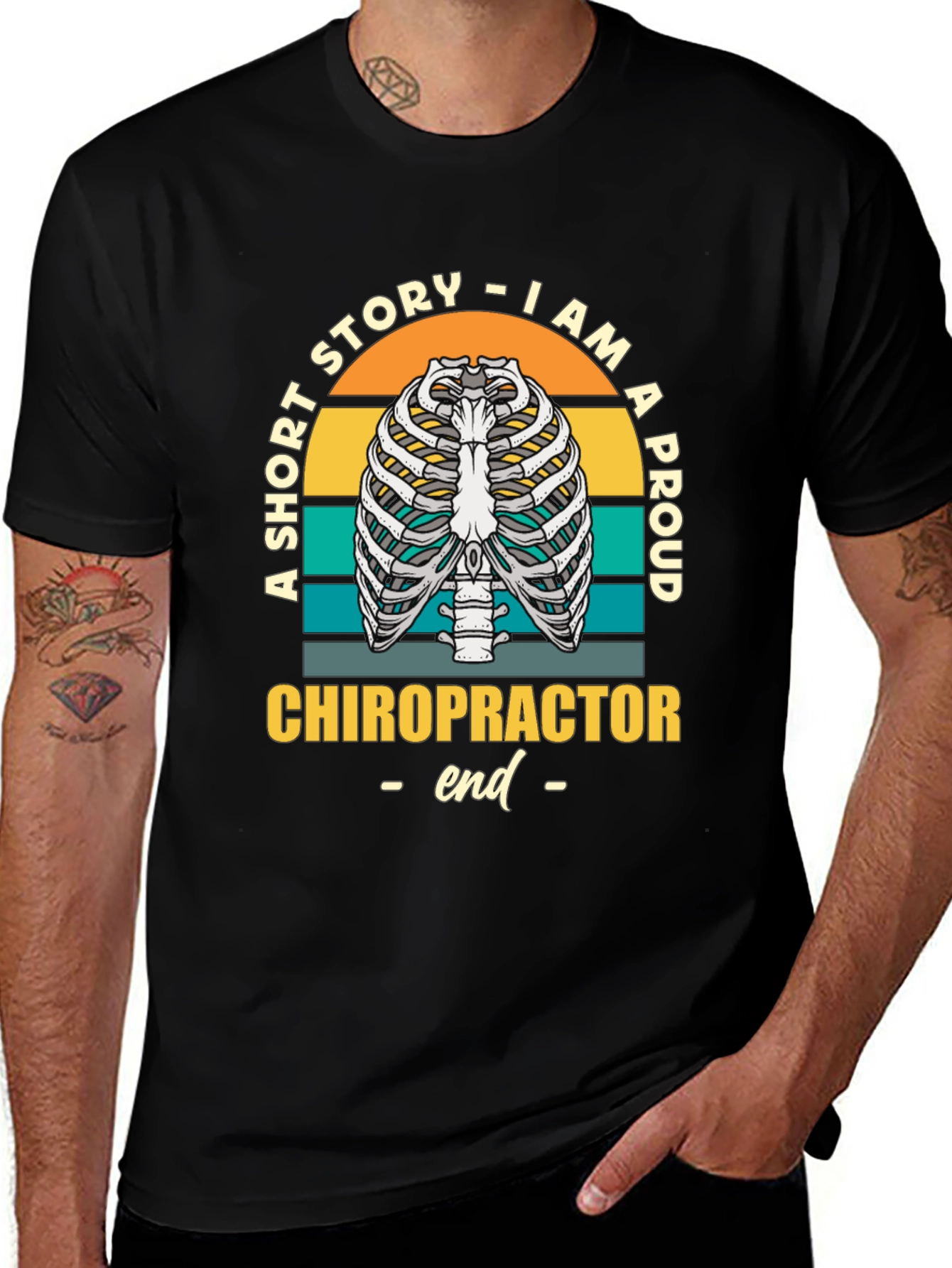 Variant 21 of Chiropractor Ribcage Graphic Tee - Proud Spine Alignment Shirt