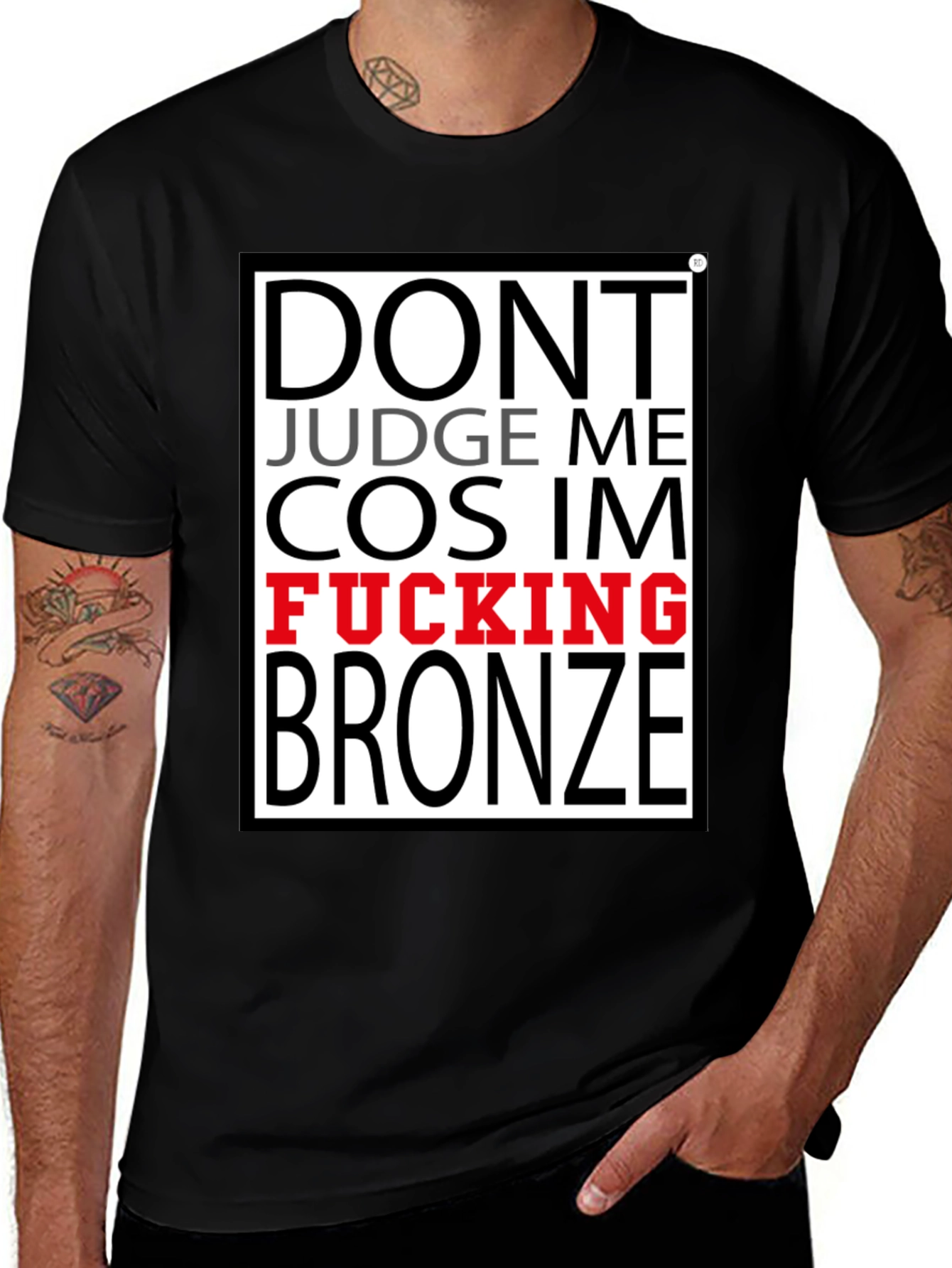 Variant 16 of Funny Bronze Rank T-Shirt - Don't Judge Me Gaming Tee