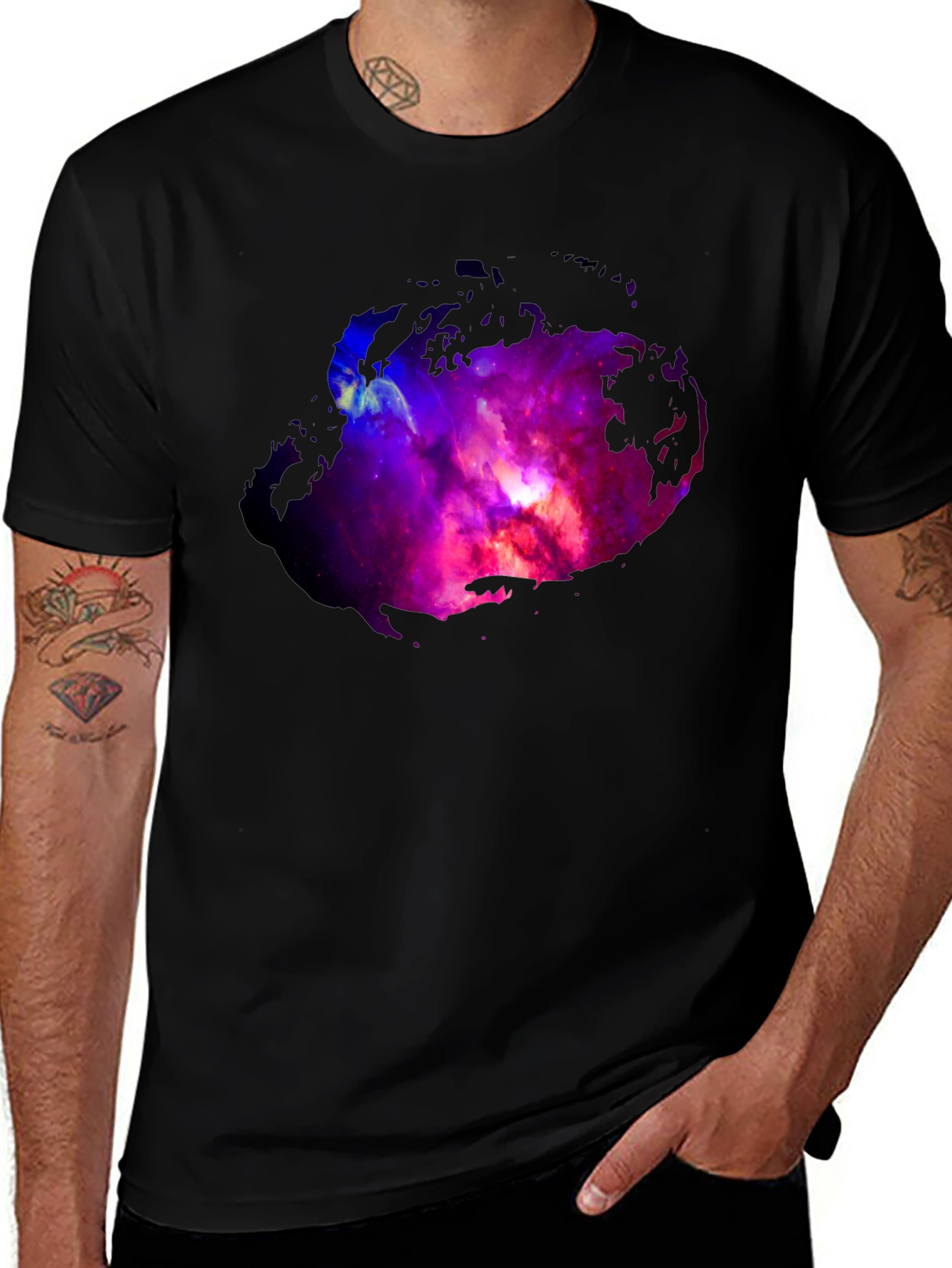 Nebula Print Black T-Shirt