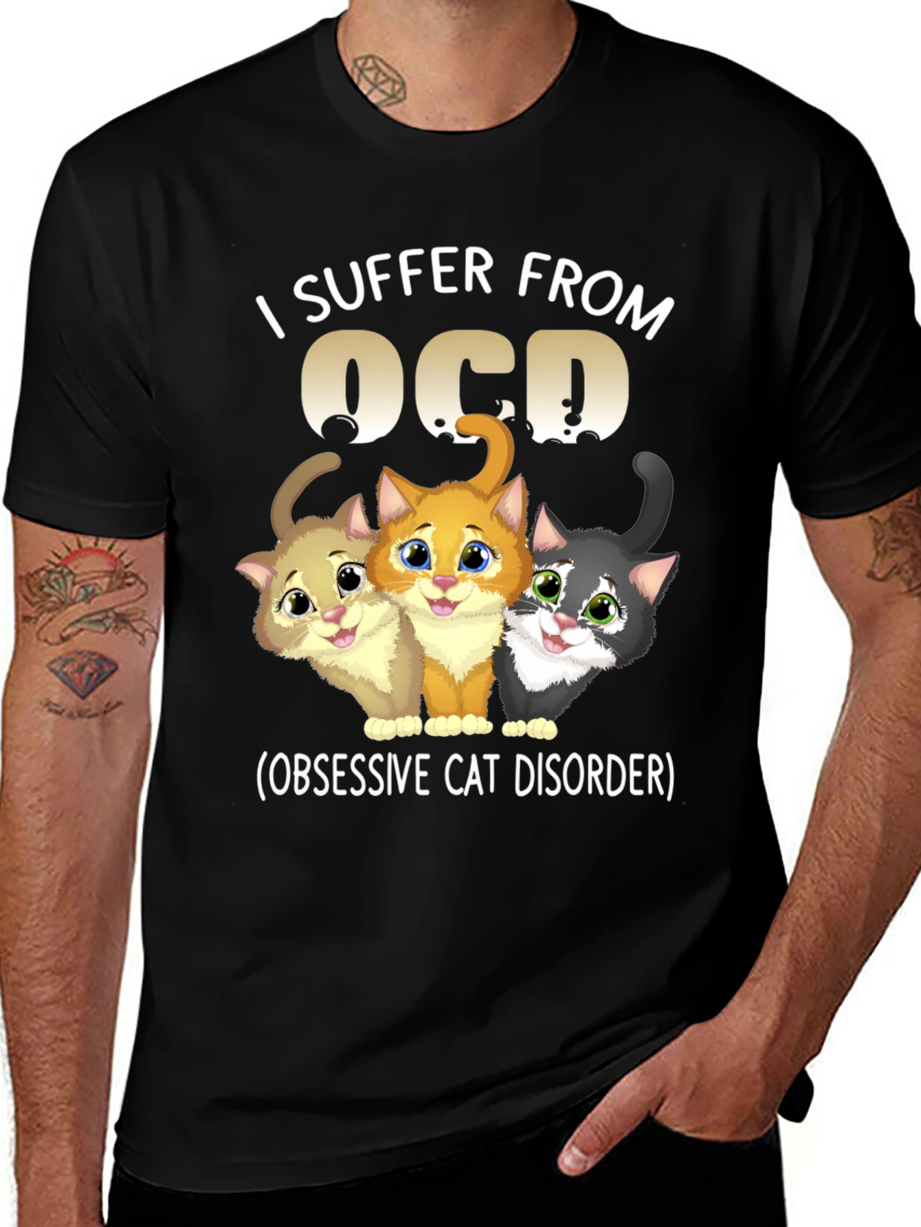 Variant 28 of OCD Obsessive Cat Disorder Graphic T-Shirt