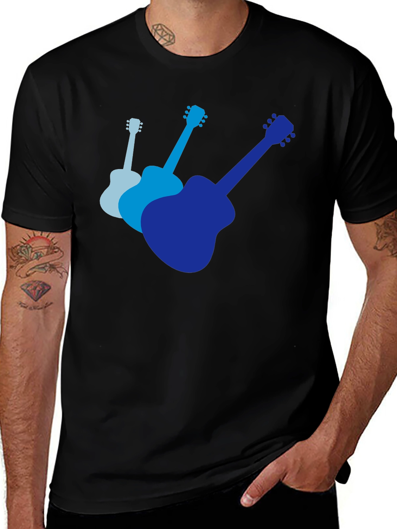 Variant 23 of Guitar Silhouette T-Shirt - Musician Tee