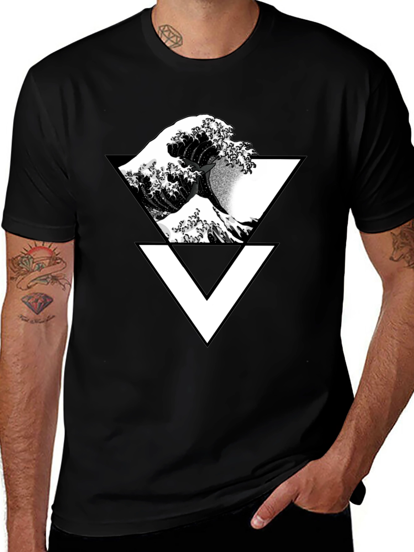 The Great Wave Graphic Tee - Black