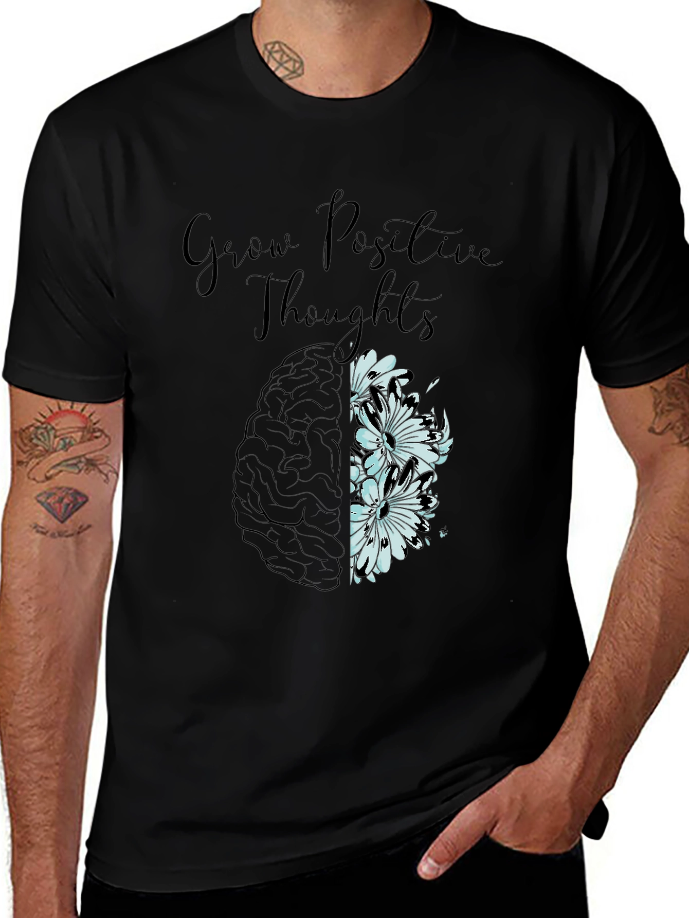 Variant 4 of Grow Positive Thoughts Graphic Tee