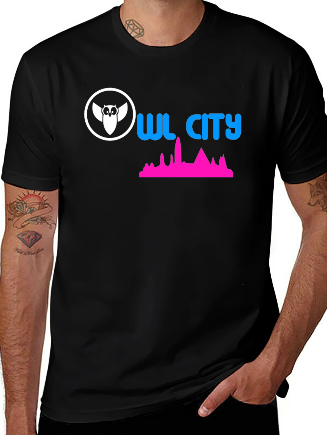 Variant 23 of Owl City Graphic Black T-Shirt
