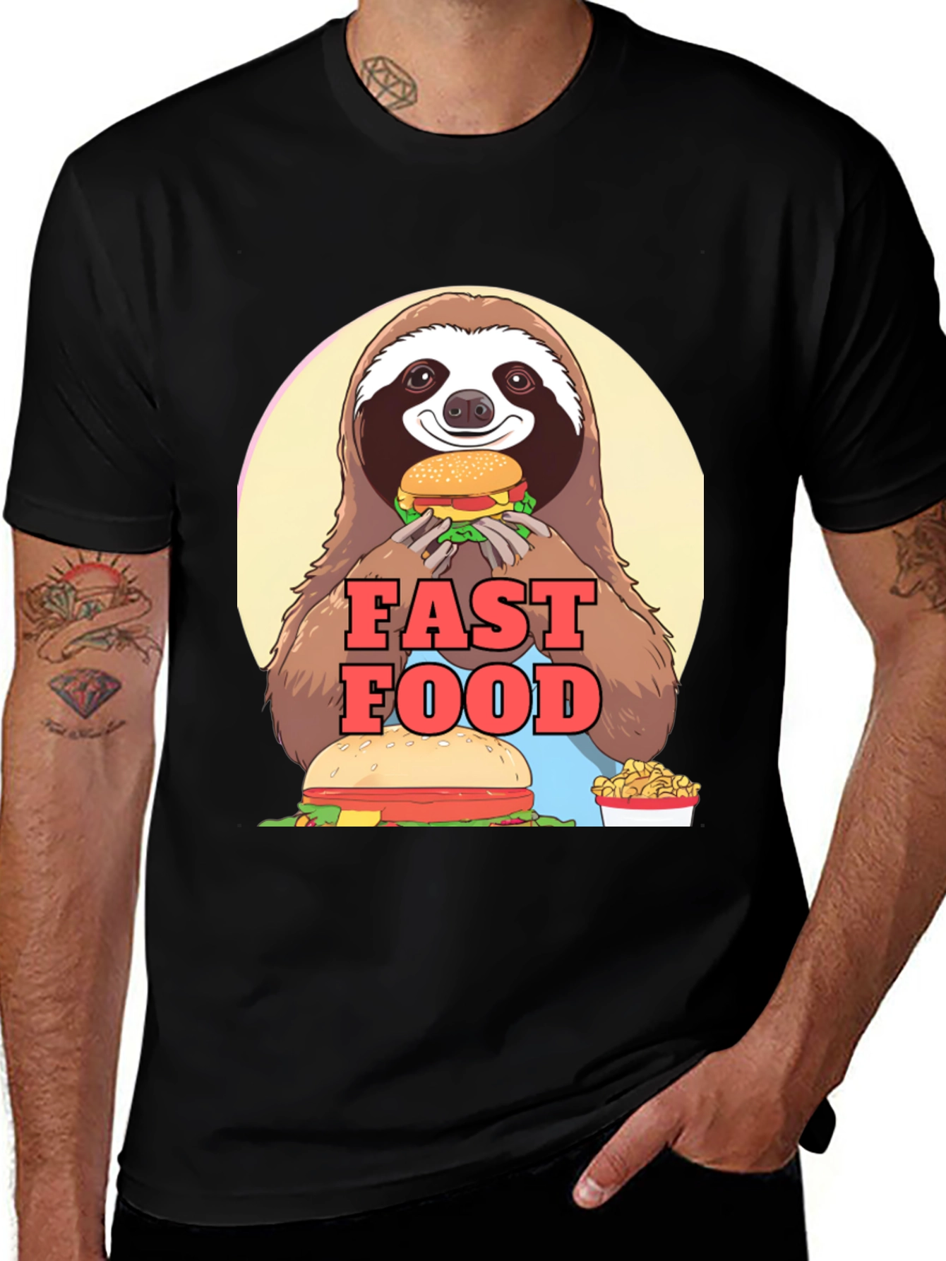 Variant 8 of Sloth Fast Food T-Shirt - Funny Graphic Tee