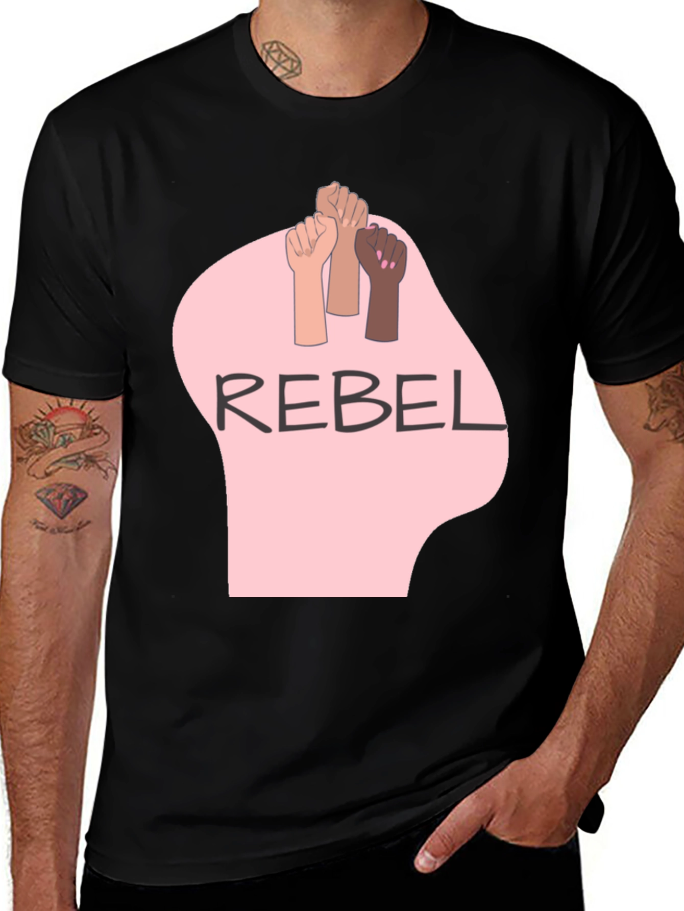 Variant 15 of Rebel Graphic Tee - Fist Power T-Shirt