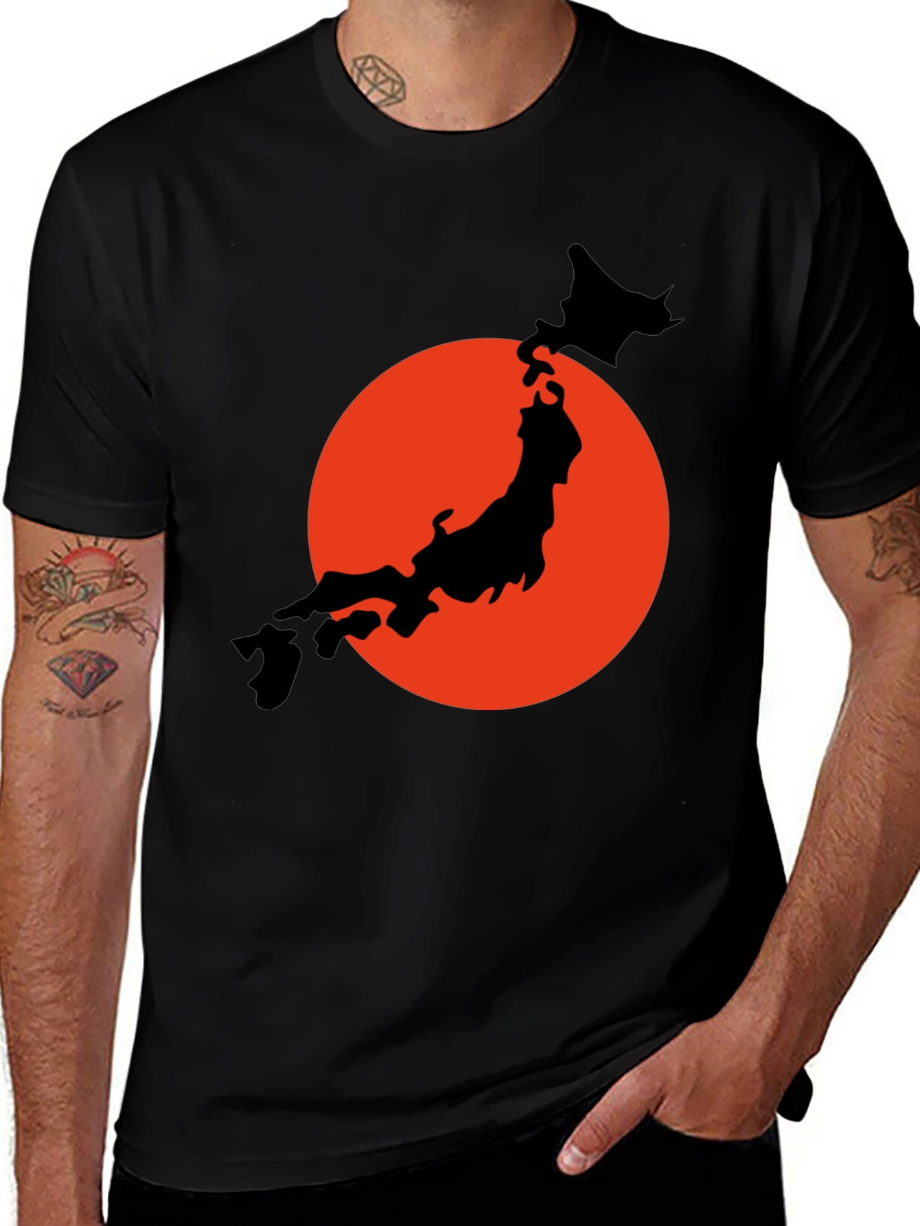Japan Map Graphic Tee - Stylish Black T-Shirt