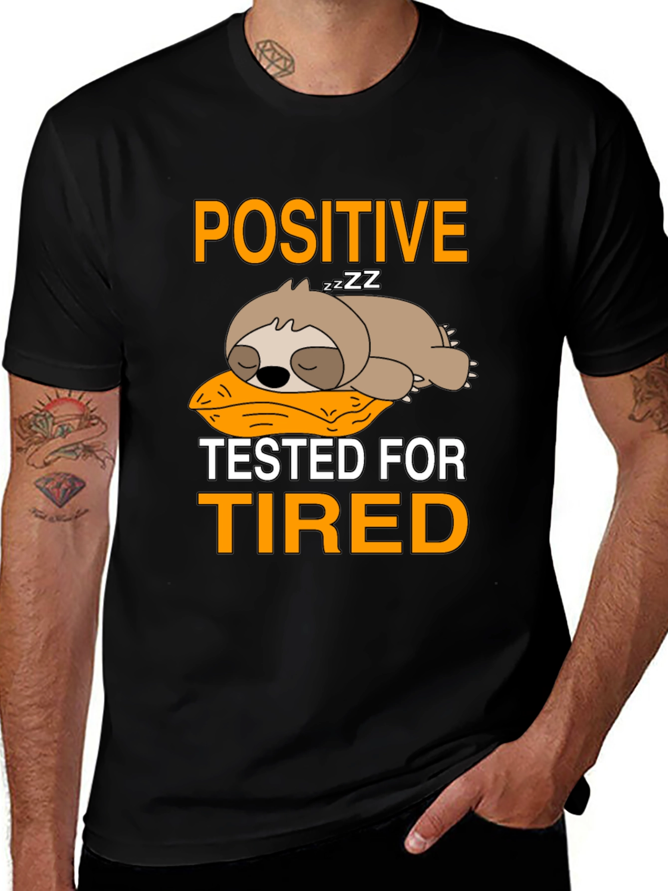 Variant 17 of Positive Tested for Tired Sloth T-Shirt
