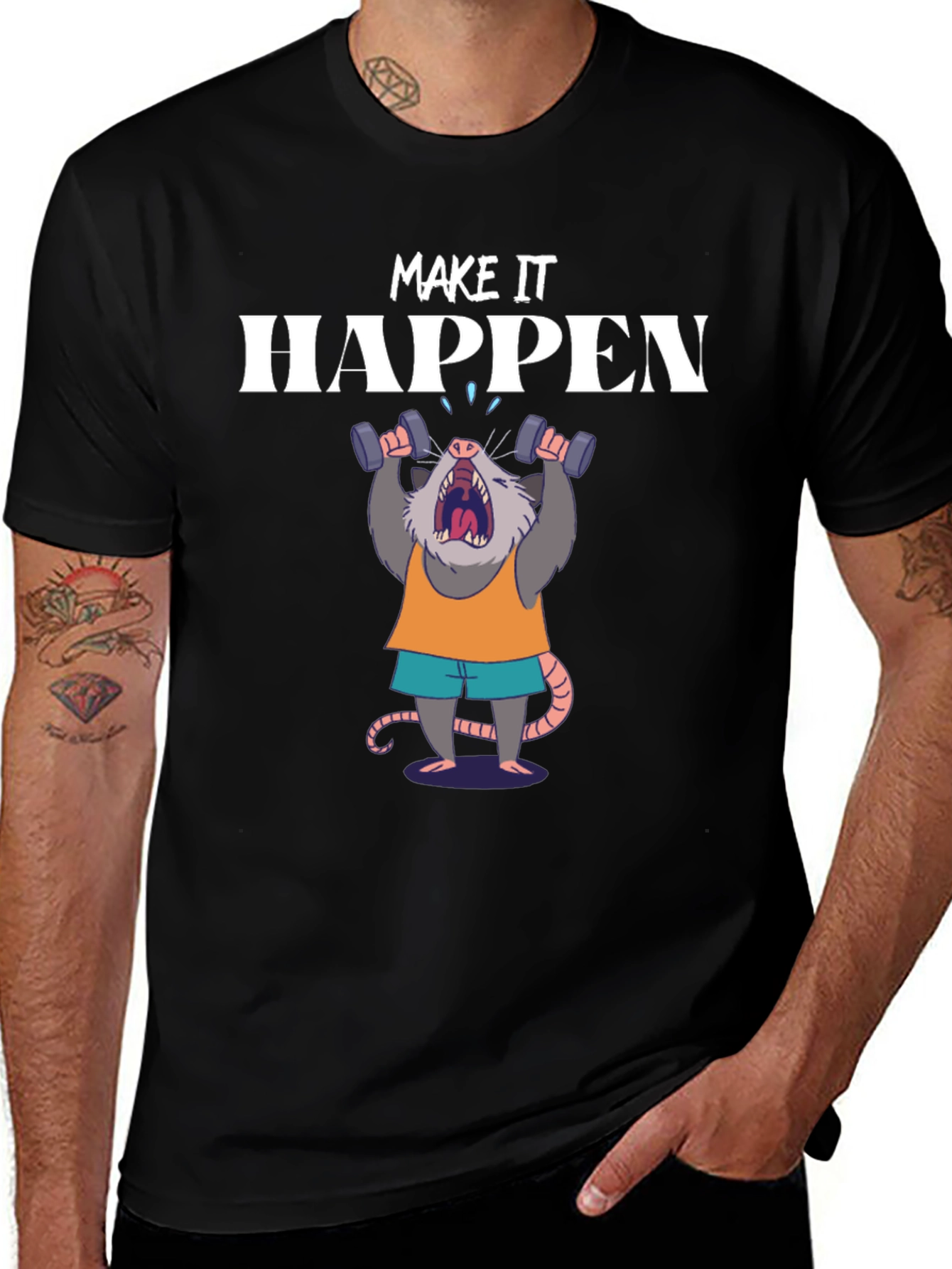 Variant 9 of Make It Happen Opossum Gym T-Shirt