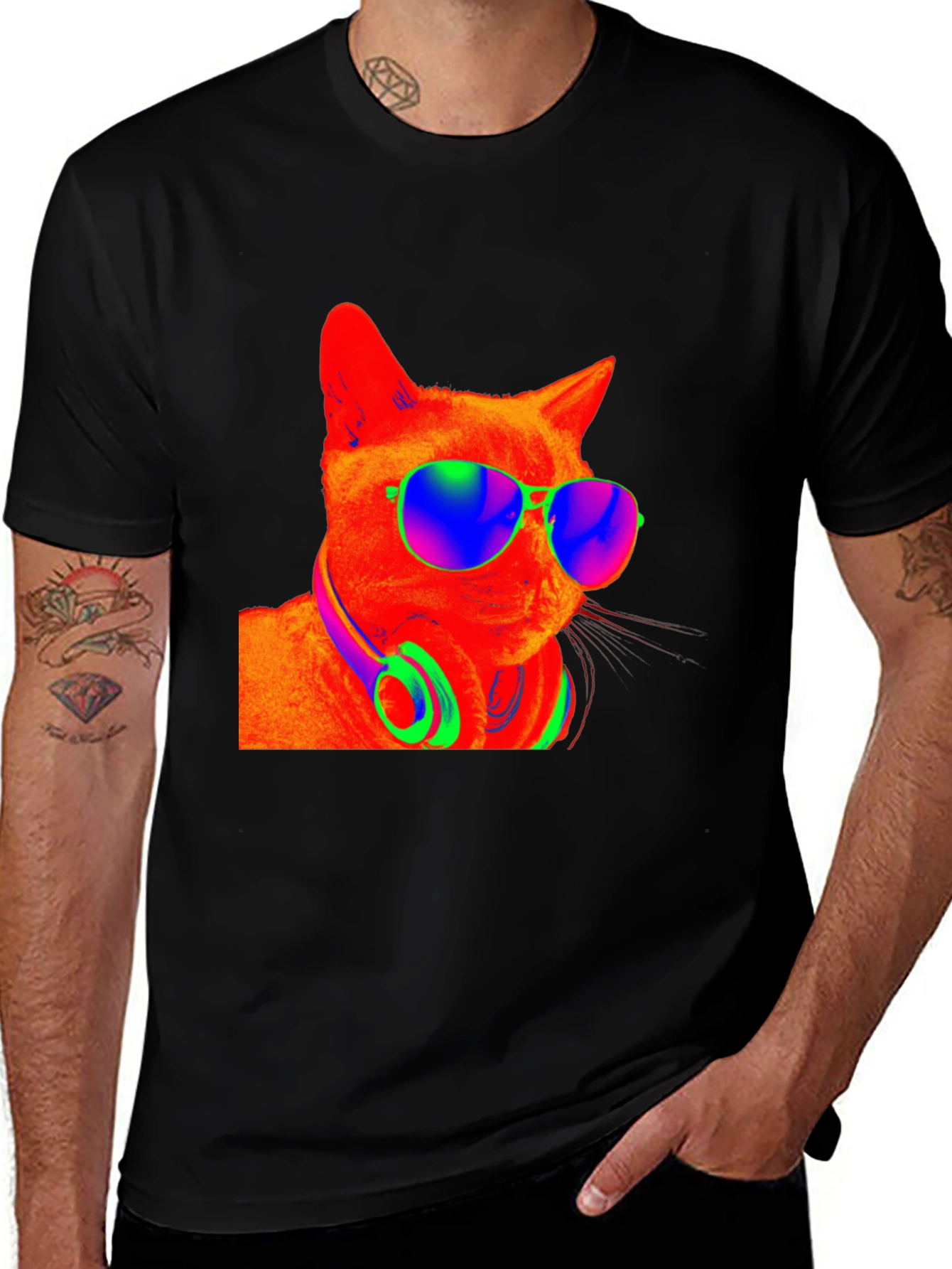Variant 21 of Cool Cat Tee - Funky Shades & Headphones