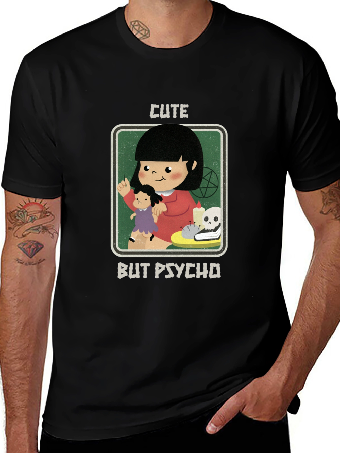 Variant 30 of Cute But Psycho Graphic T-Shirt - Dark Humor Tee