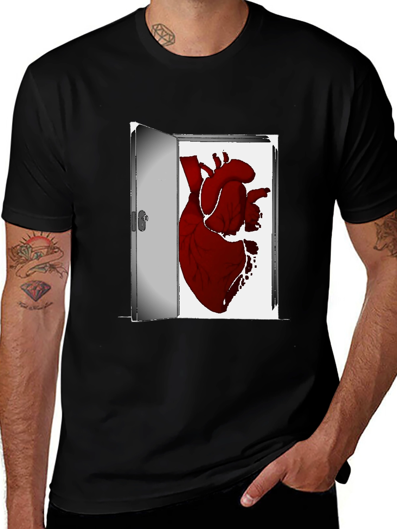 Variant 16 of Heart in Doorway Graphic T-Shirt - Unique Design