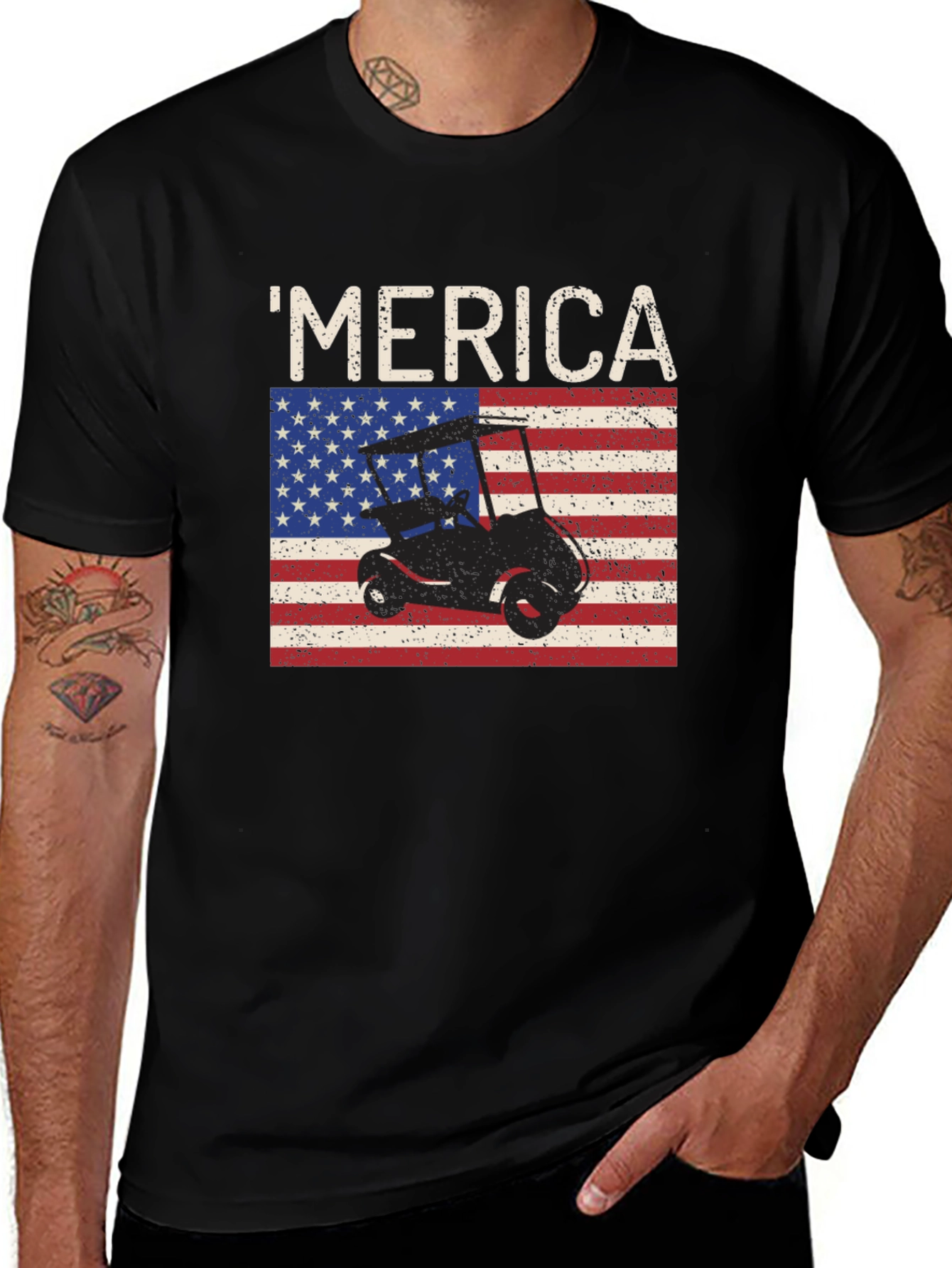 Variant 29 of Merica Golf Cart Graphic Tee
