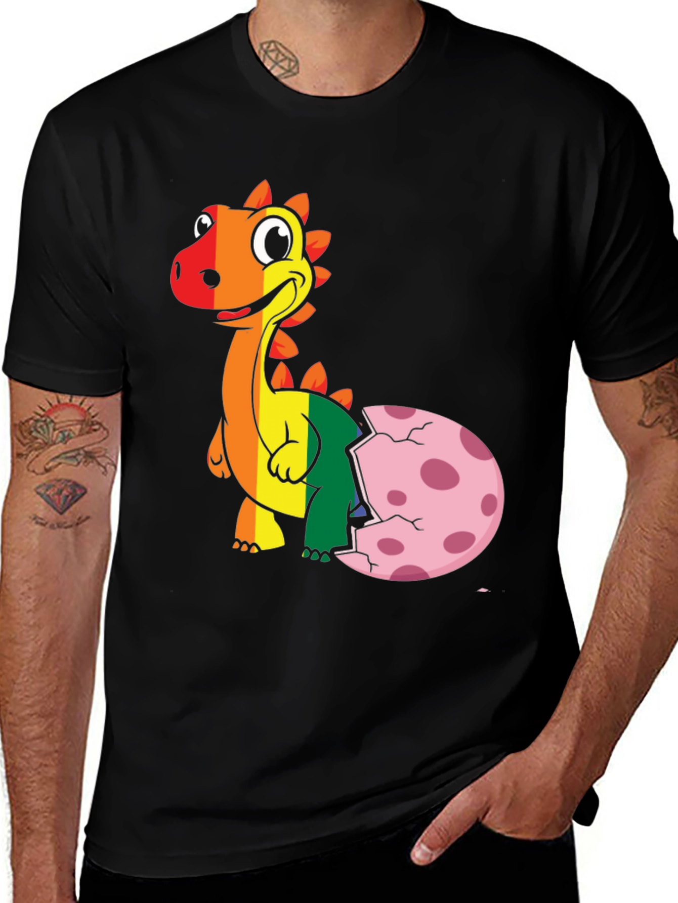 Variant 29 of Rainbow Dinosaur Hatching T-Shirt