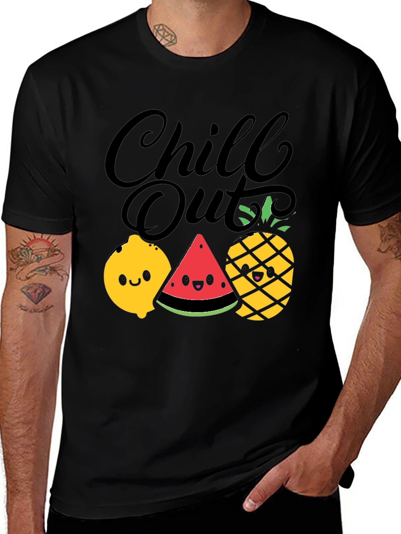 Variant 16 of Chill Out Fruit Graphic Tee - Summer Relaxed Fit