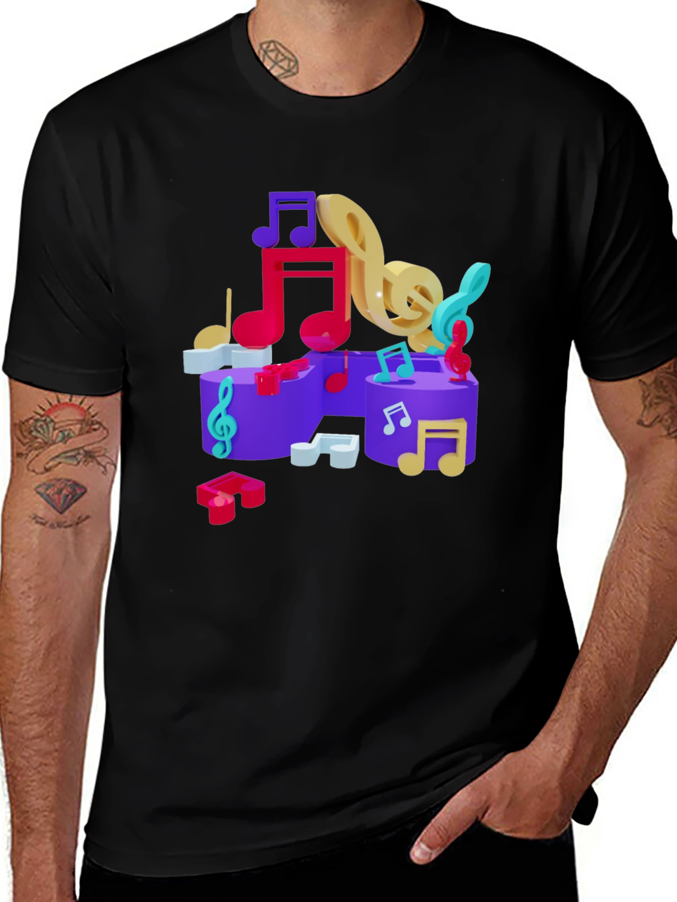 Variant 14 of Musical Notes Graphic T-Shirt