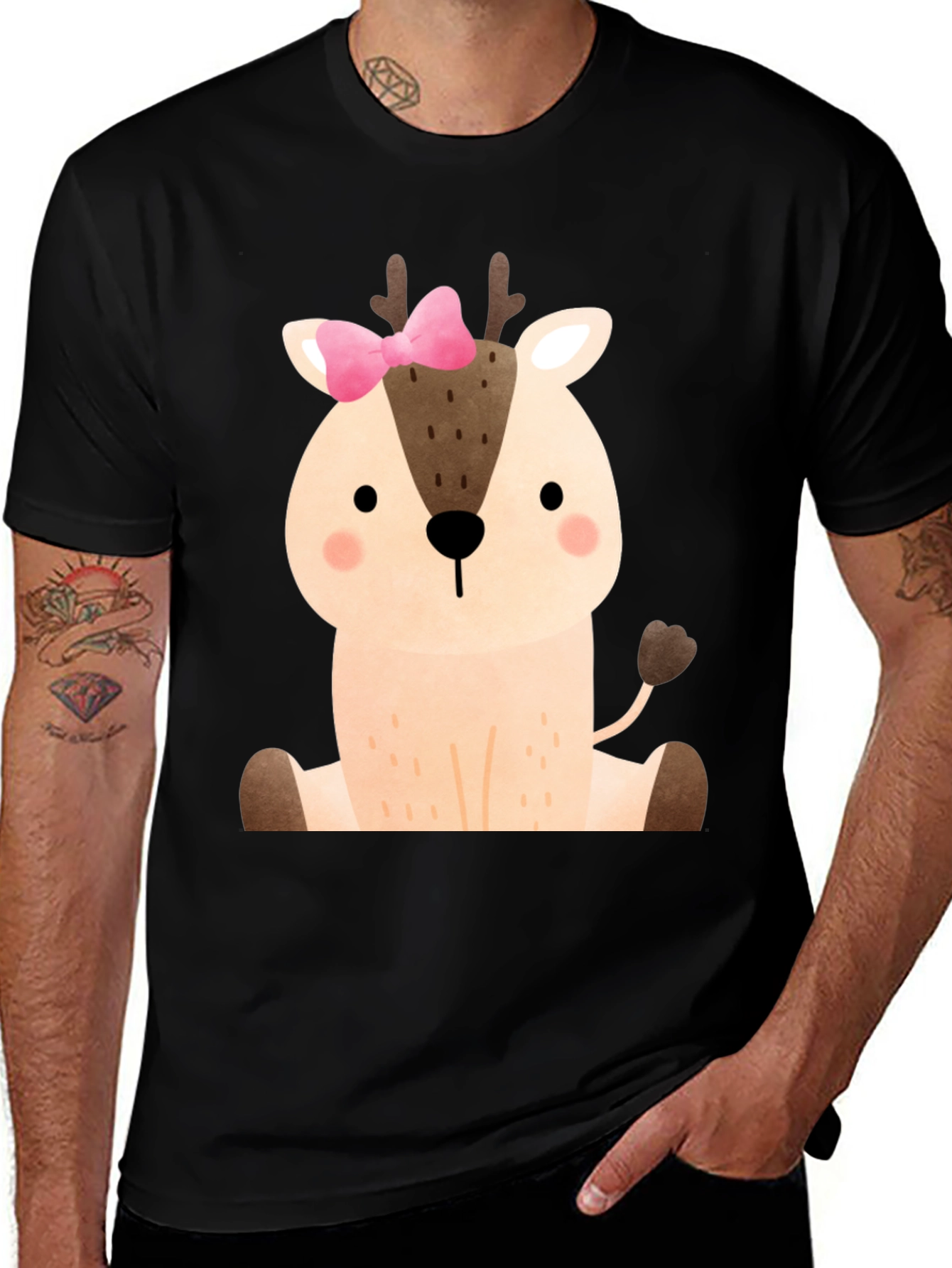 Variant 18 of Cute Deer with Bow Graphic T-Shirt