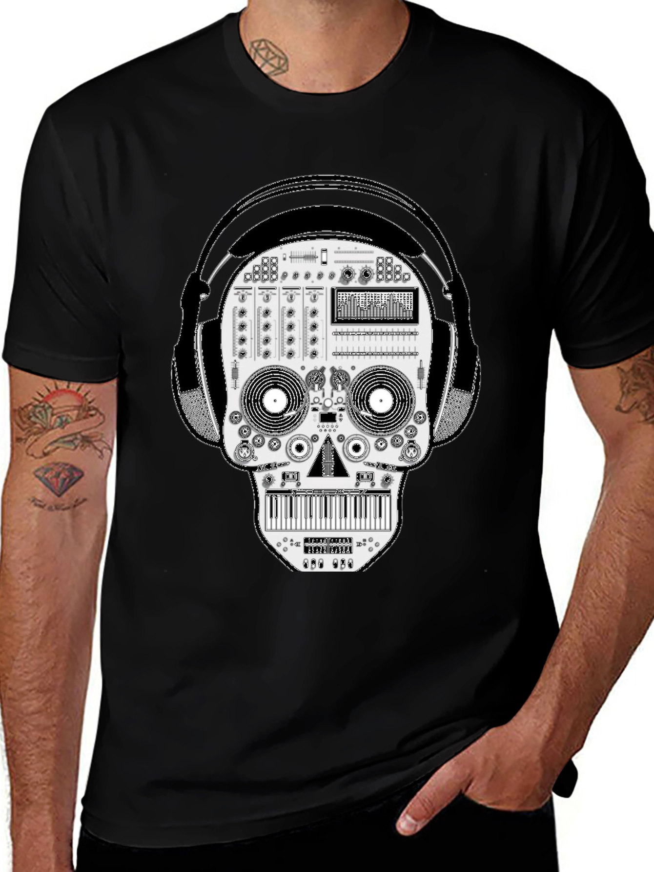 DJ Skull Graphic T-Shirt - Music Lover Tee