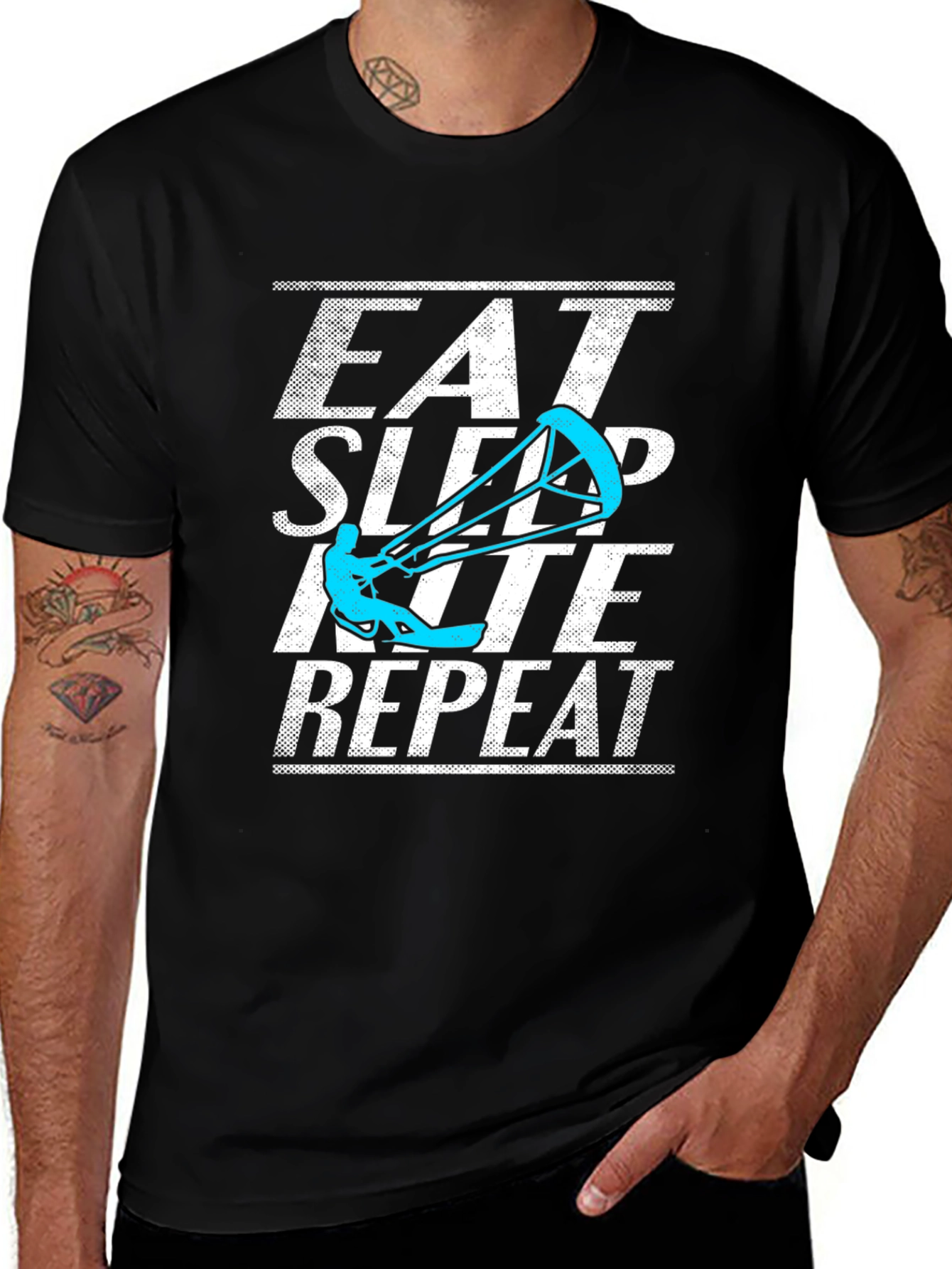 Variant 9 of Eat Sleep Kite Repeat Graphic Tee