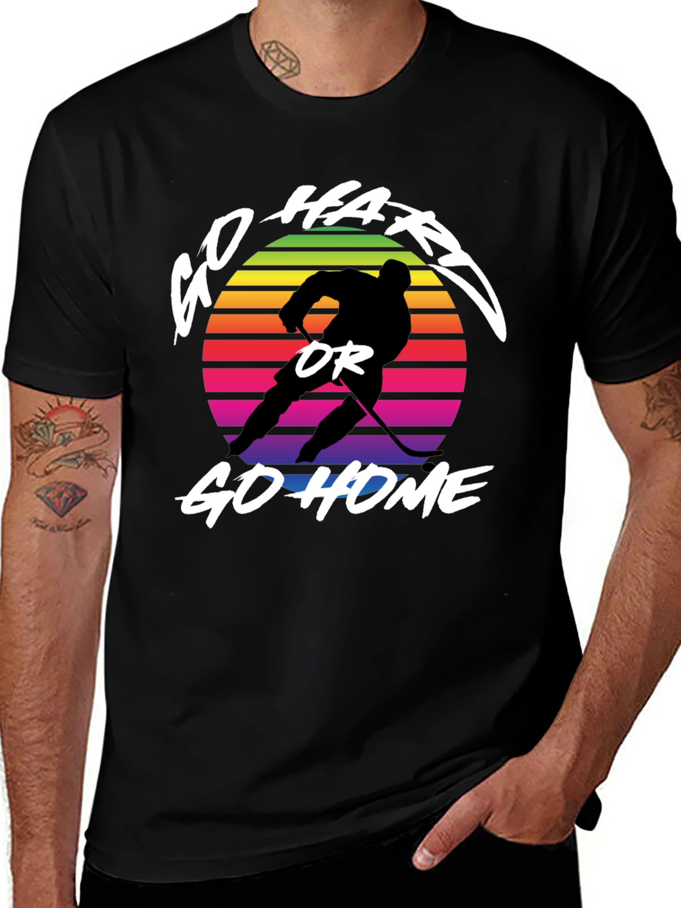 Variant 18 of Go Hard or Go Home Hockey Graphic T-Shirt