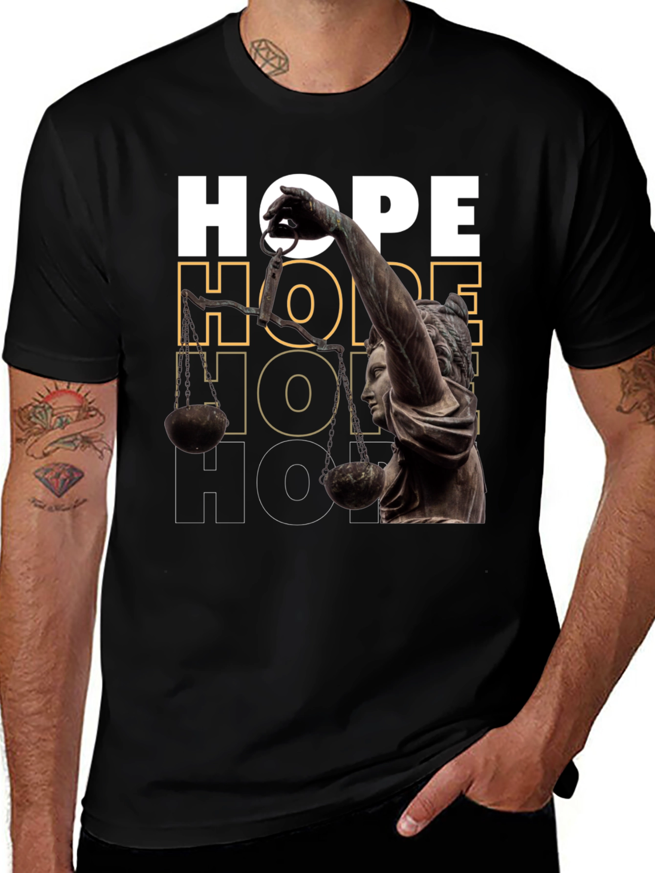 Variant 14 of Hope Justice T-Shirt - Black Graphic Tee