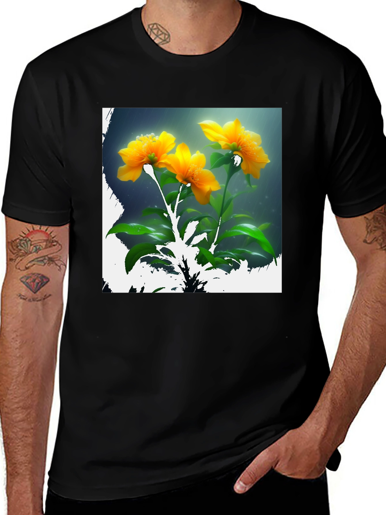 Variant 28 of Floral Print Crew Neck T-Shirt