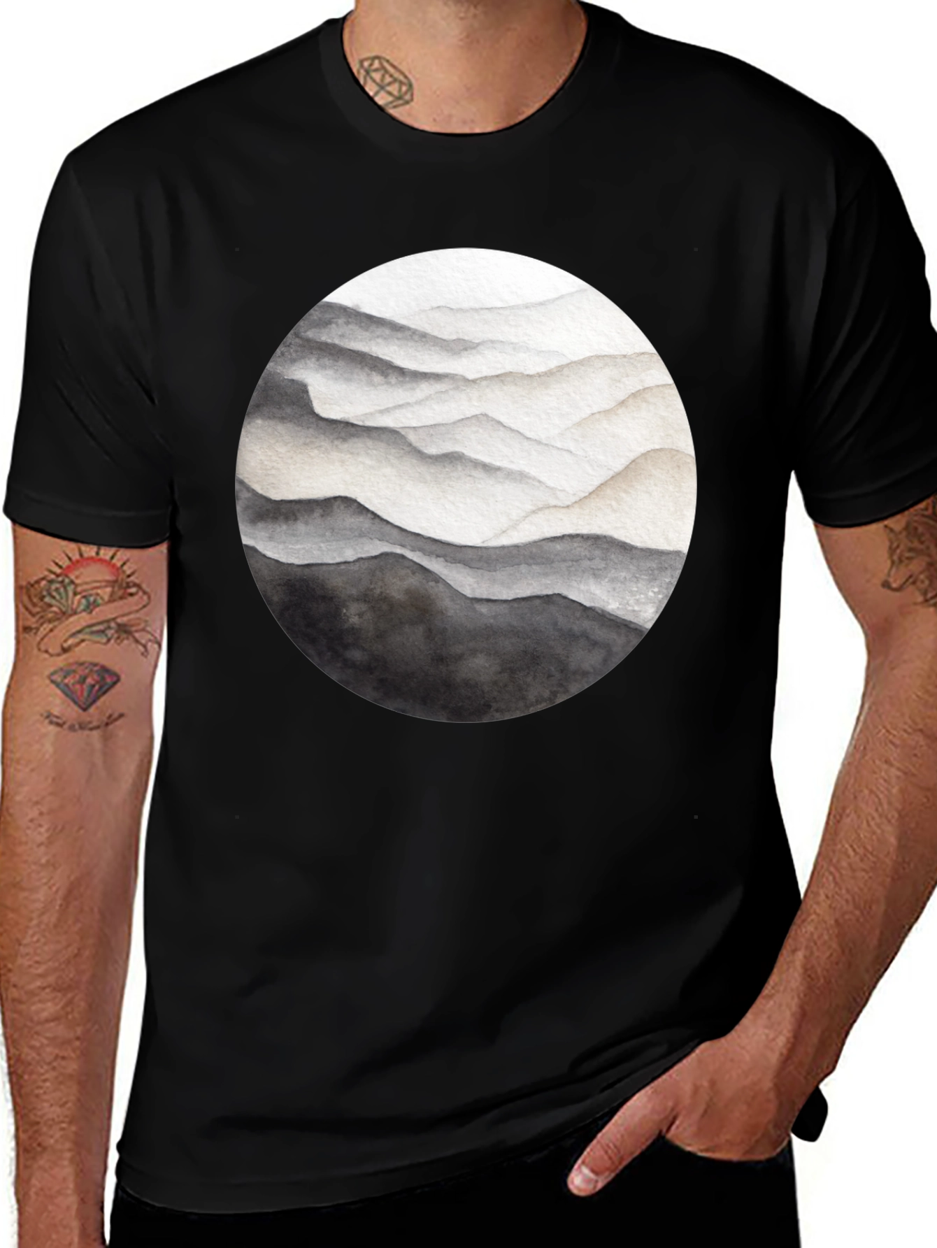 Variant 3 of Watercolor Mountain Graphic Tee