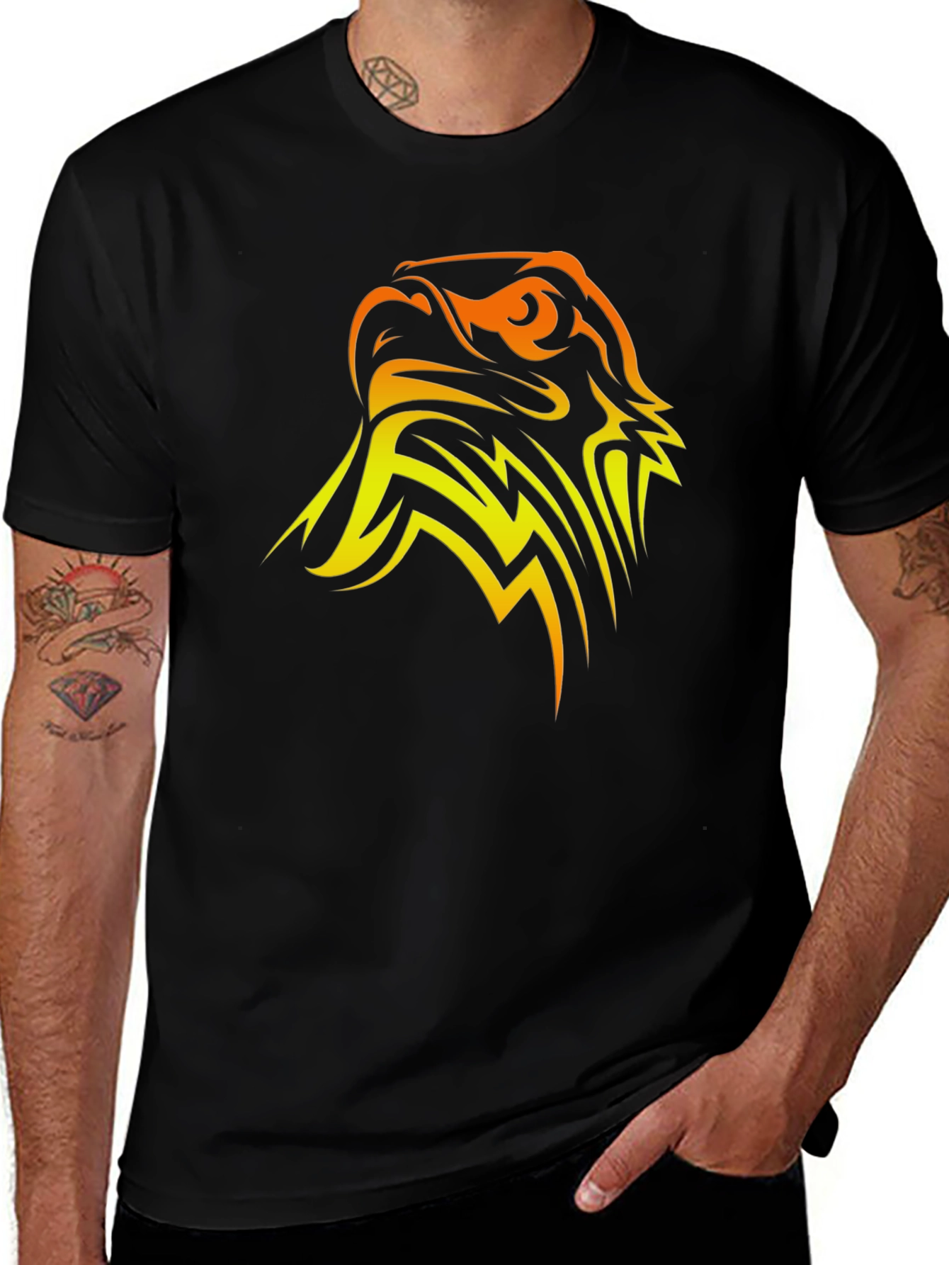 Variant 3 of Bold Eagle Graphic Black T-Shirt