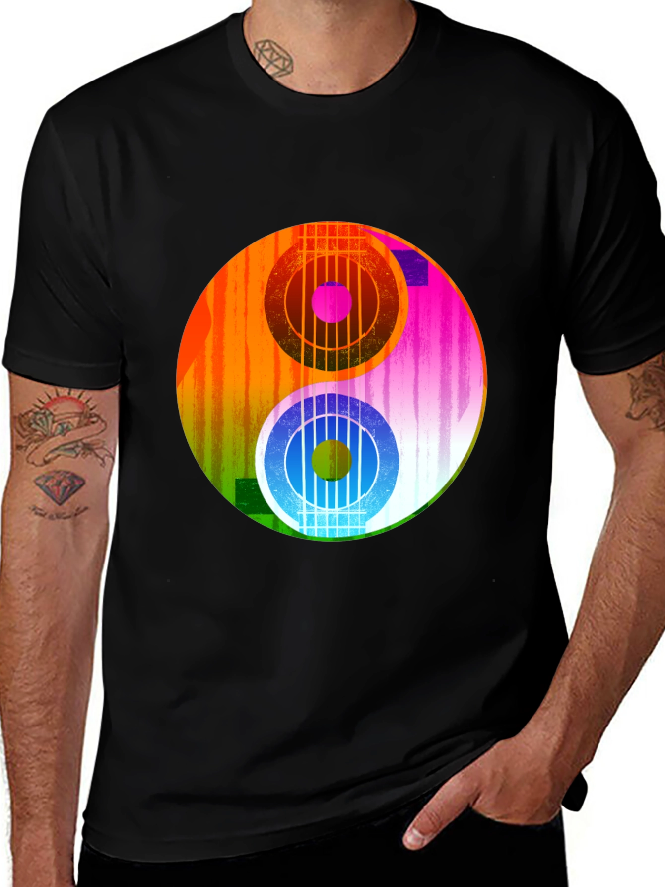 Variant 30 of Yin Yang Guitar Graphic Tee - Music Lover T-Shirt