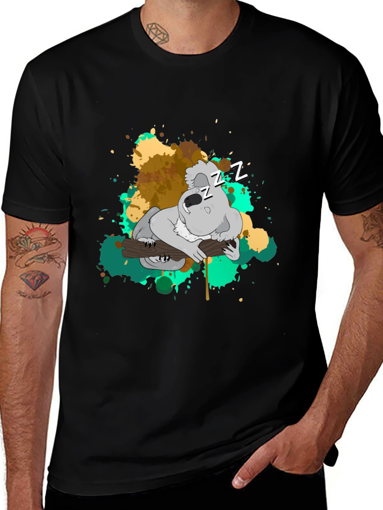 Variant 11 of Sleeping Koala Graphic Tee - Casual Comfort