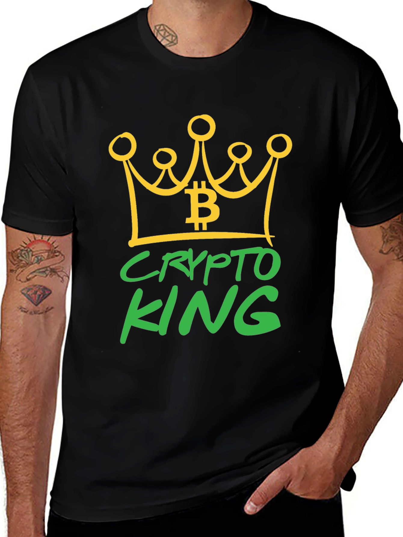 Variant 27 of Crypto King Bitcoin Graphic T-Shirt