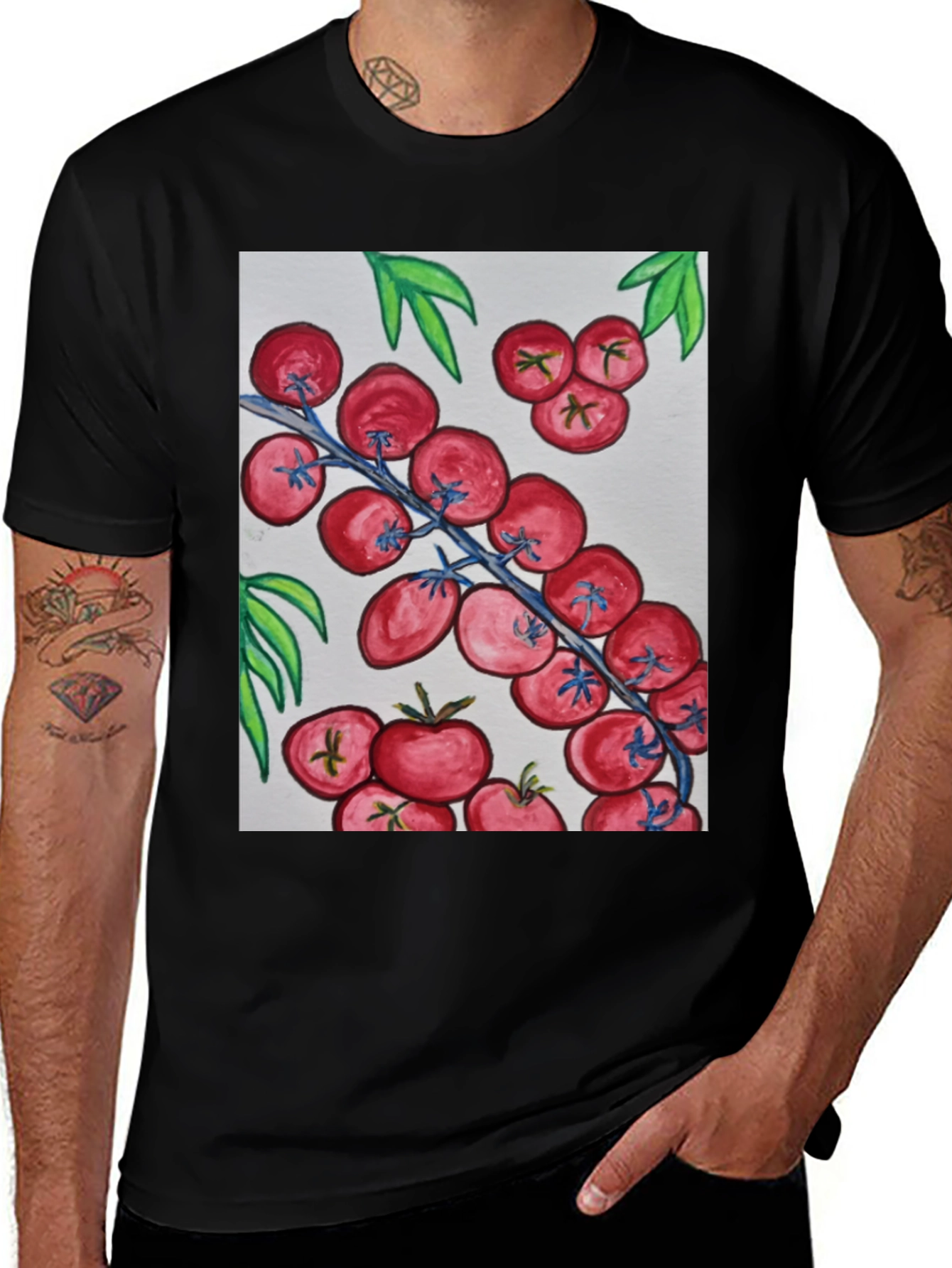 Variant 20 of Tomato Vine Graphic Tee - Fresh & Fun!