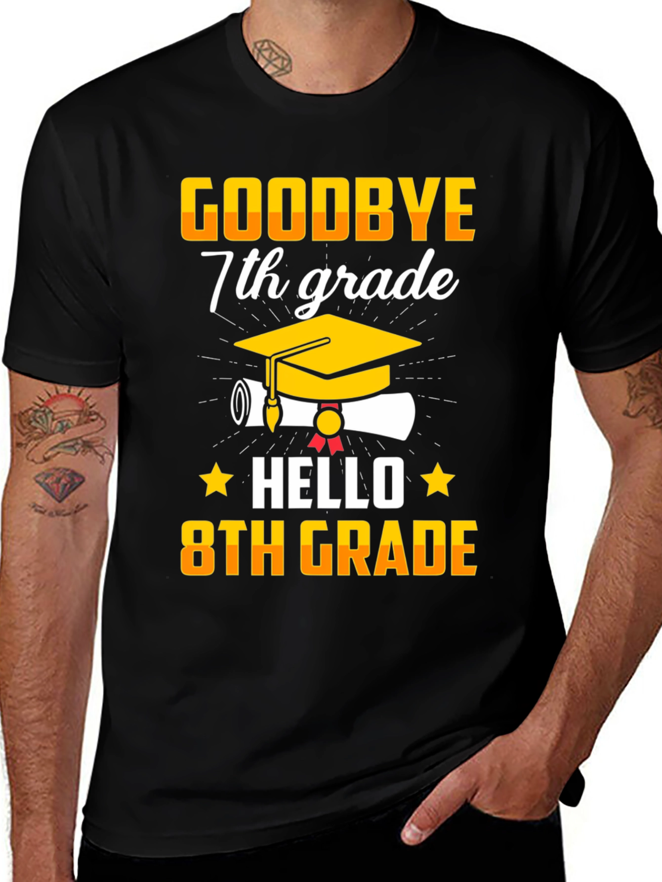 Variant 29 of Goodbye 7th Grade, Hello 8th Grade Graduation T-Shirt