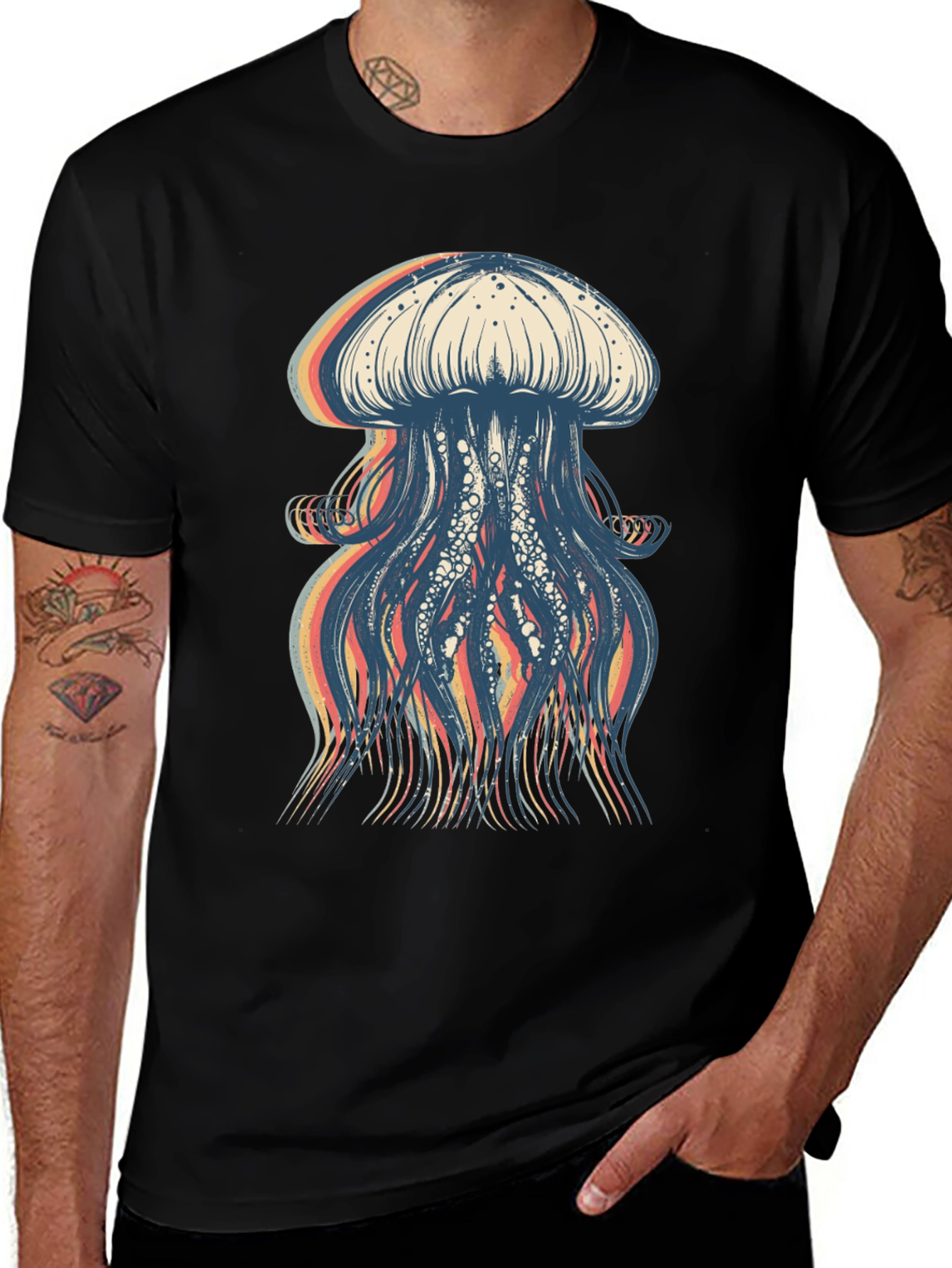 Variant 29 of Jellyfish Graphic T-Shirt - Trendy Crew Neck Tee