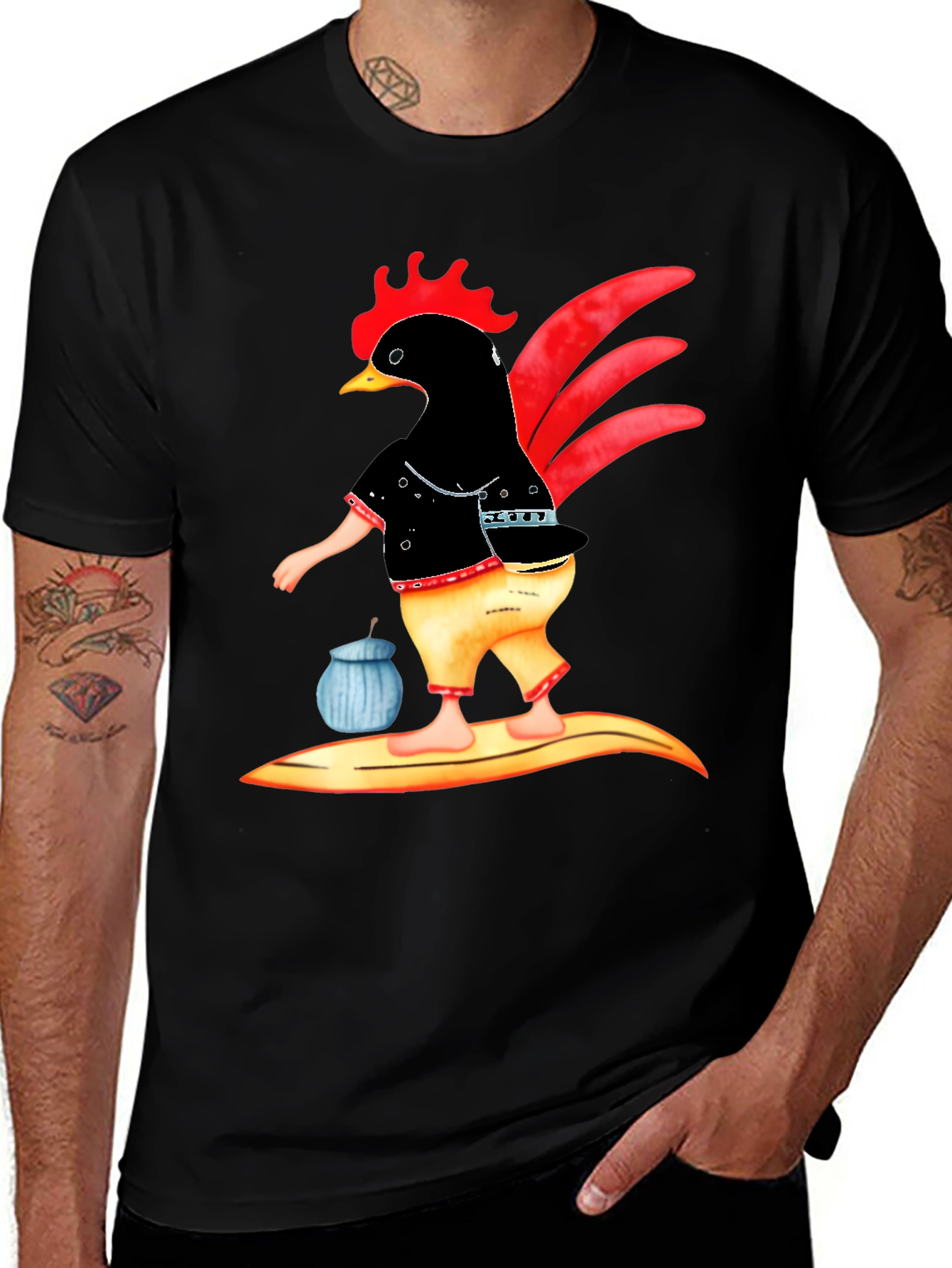 Variant 29 of Cool Chicken Surfer T-Shirt