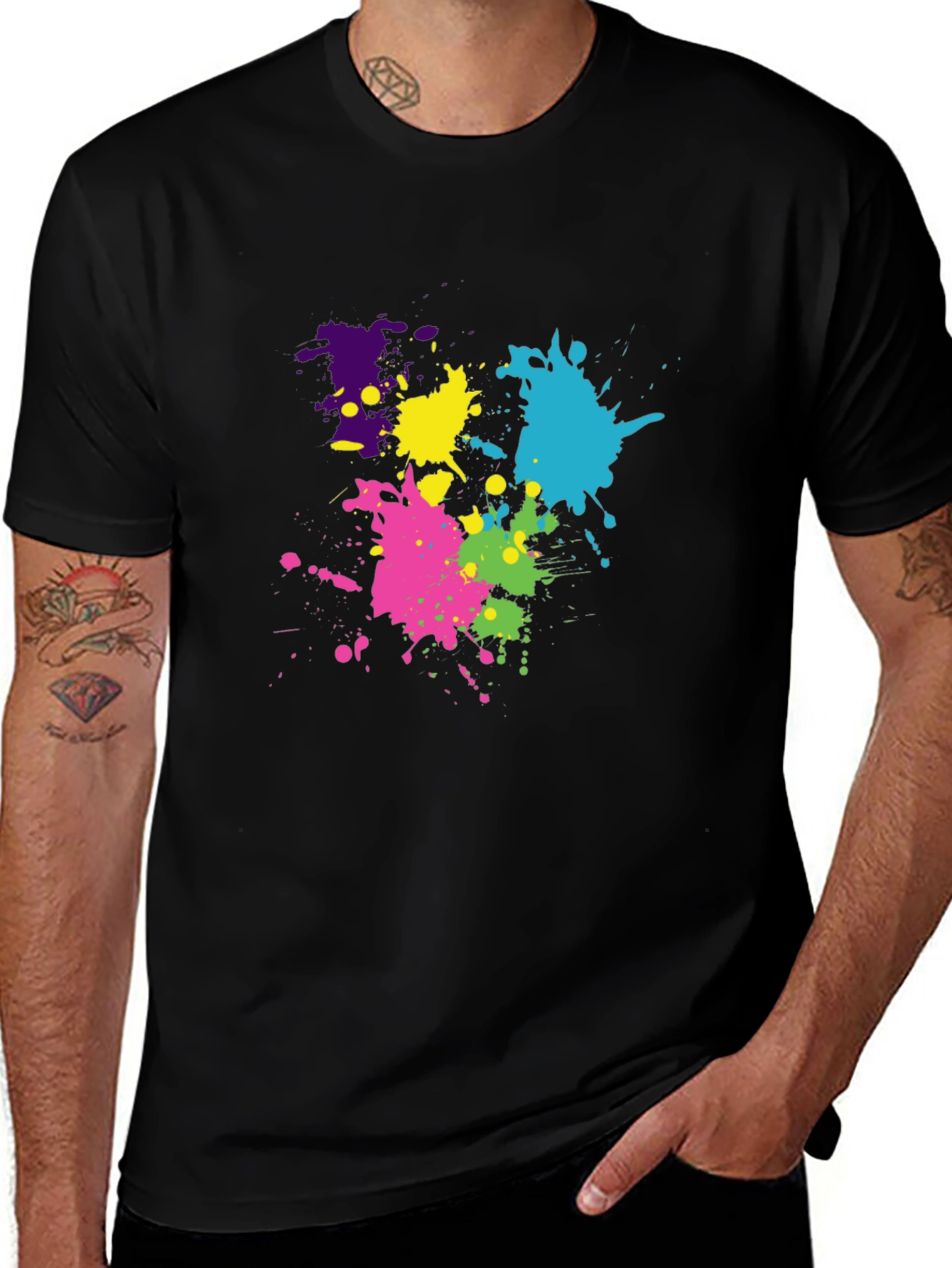 Variant 26 of Abstract Paint Splatter T-Shirt - Stylish Casual Wear