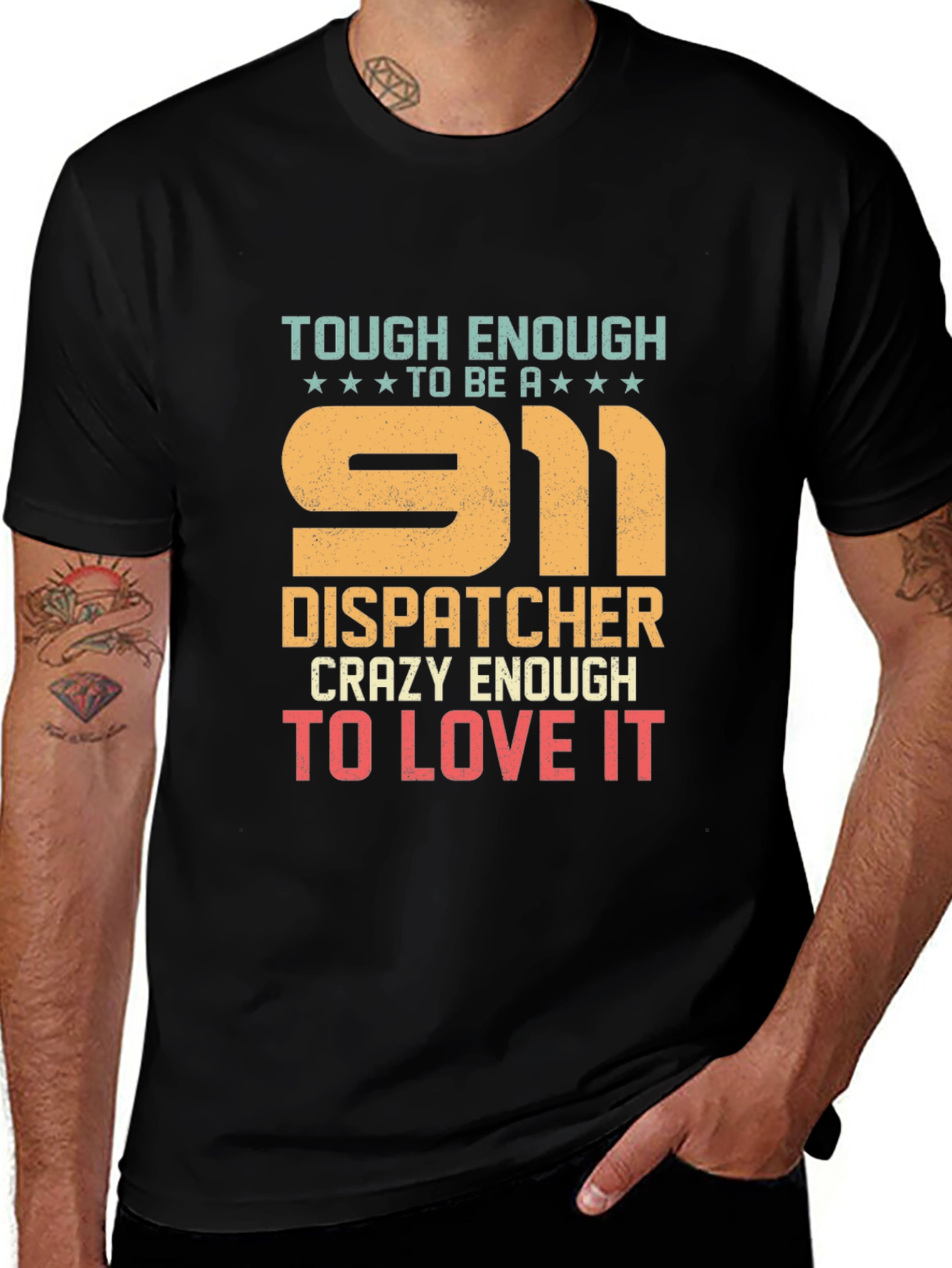 911 Dispatcher Graphic Tee - Tough & Crazy
