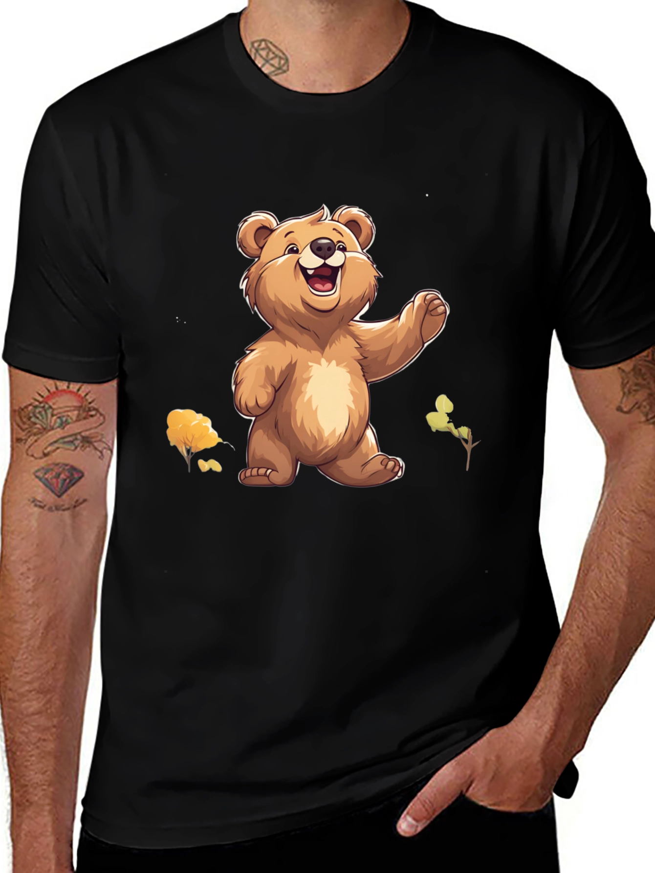 Variant 6 of Bear Graphic Tee - Cute Cartoon Style